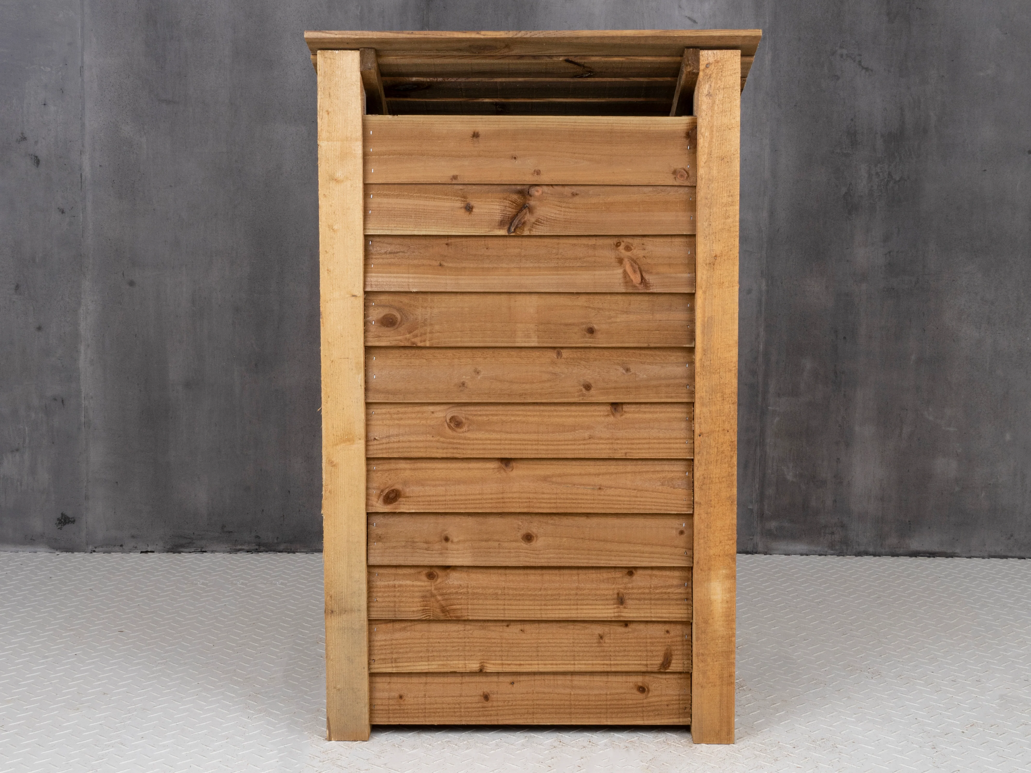 Wooden Log Store with Door and Shelf W-79cm, H-126cm or 180cm, D-88cm - Brown Finish - Image 12