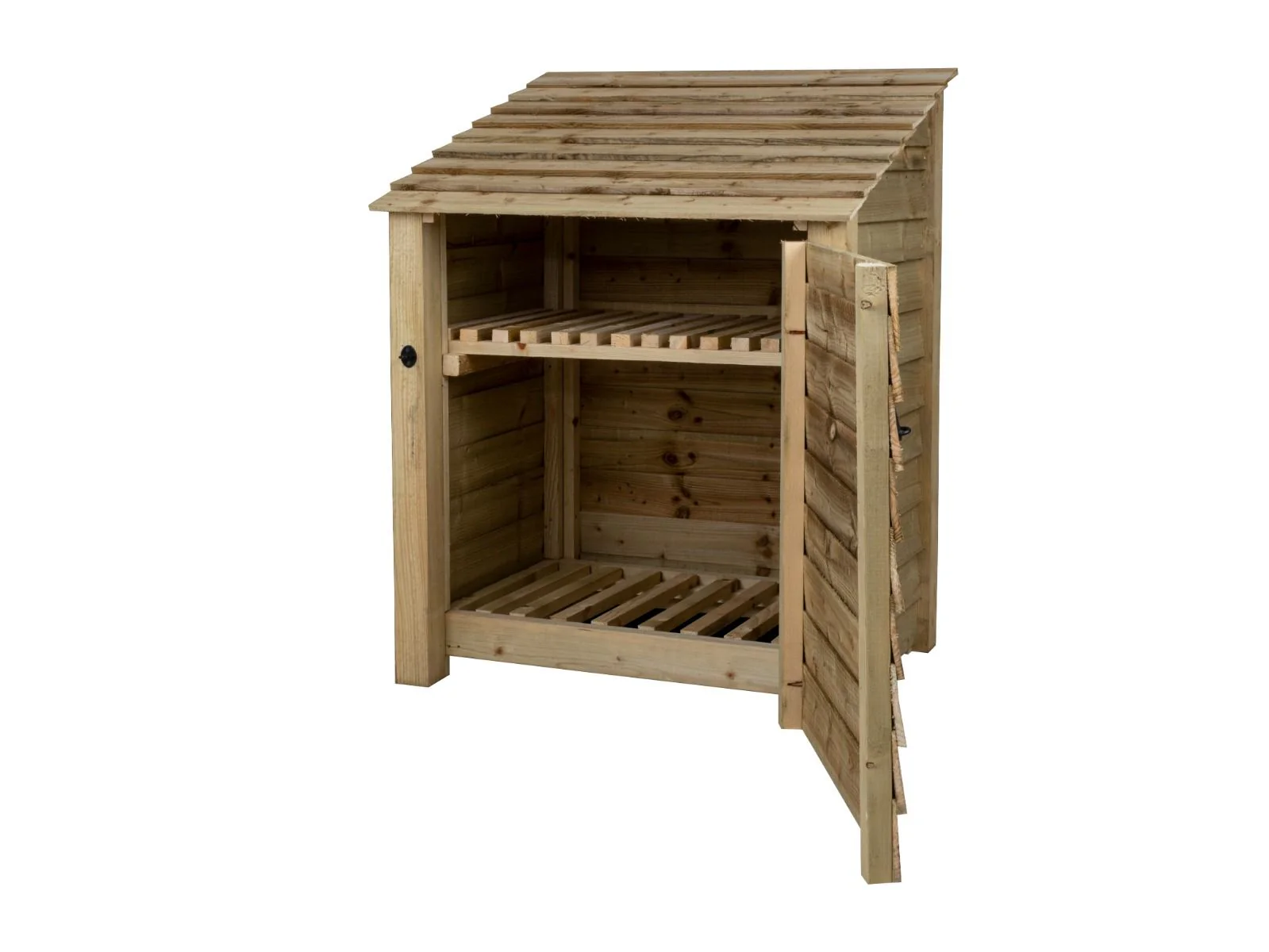 Wooden Log Store with Door and Shelf W-99cm, H-126cm Or 180cm, D-88cm - Image 4