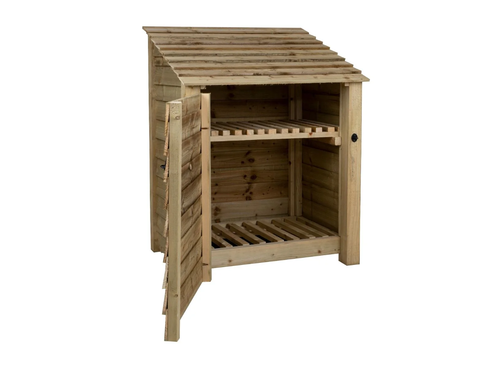 Wooden Log Store with Door and Shelf W-99cm, H-126cm Or 180cm, D-88cm - Image 5