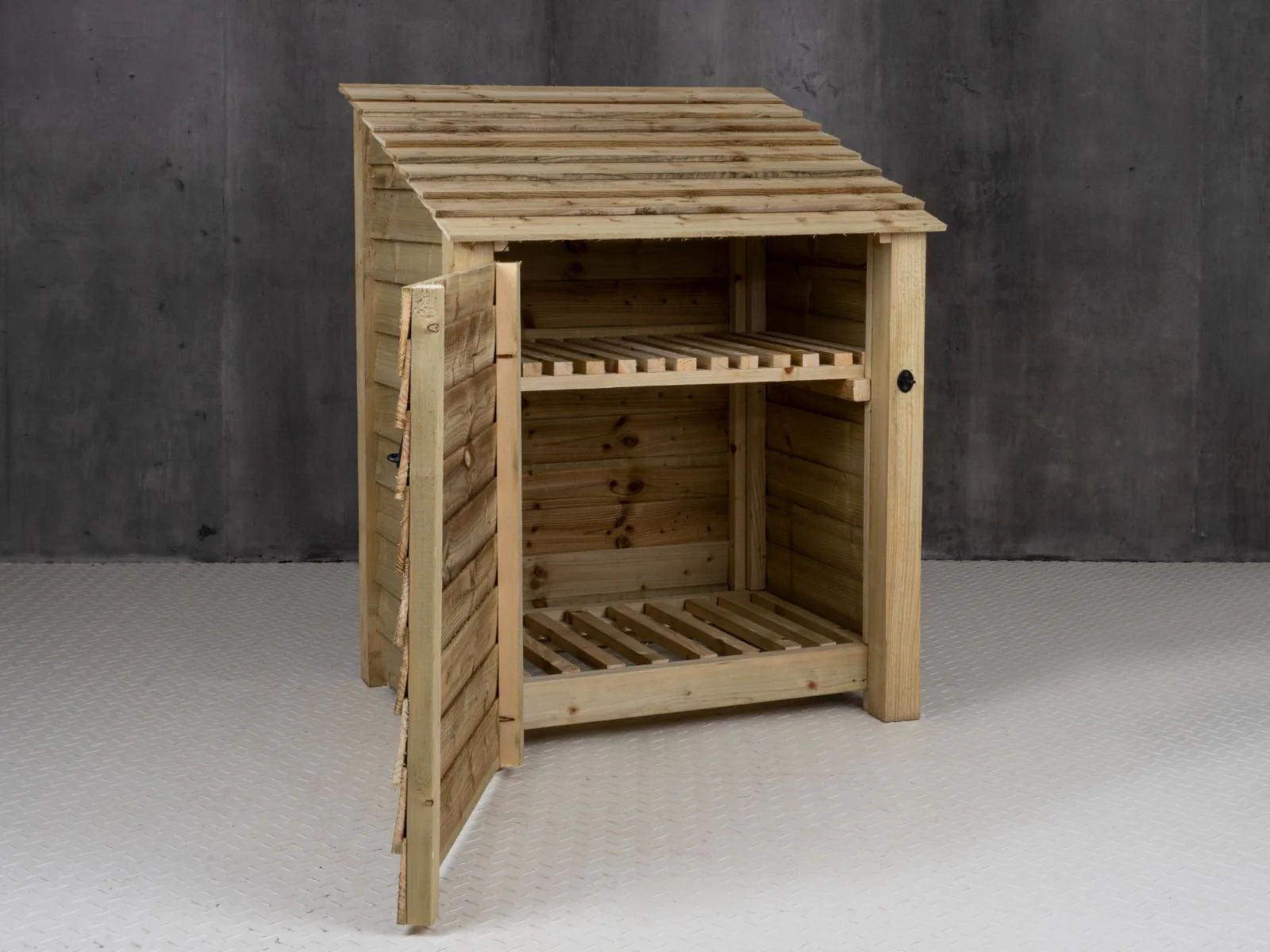 Wooden Log Store with Door and Shelf W-99cm, H-126cm Or 180cm, D-88cm - Image 6