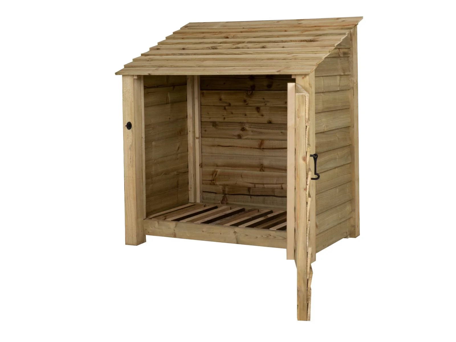 Wooden Log Store with Door W-119cm, H-126cm Or 180cm, D-88cm - Image 3