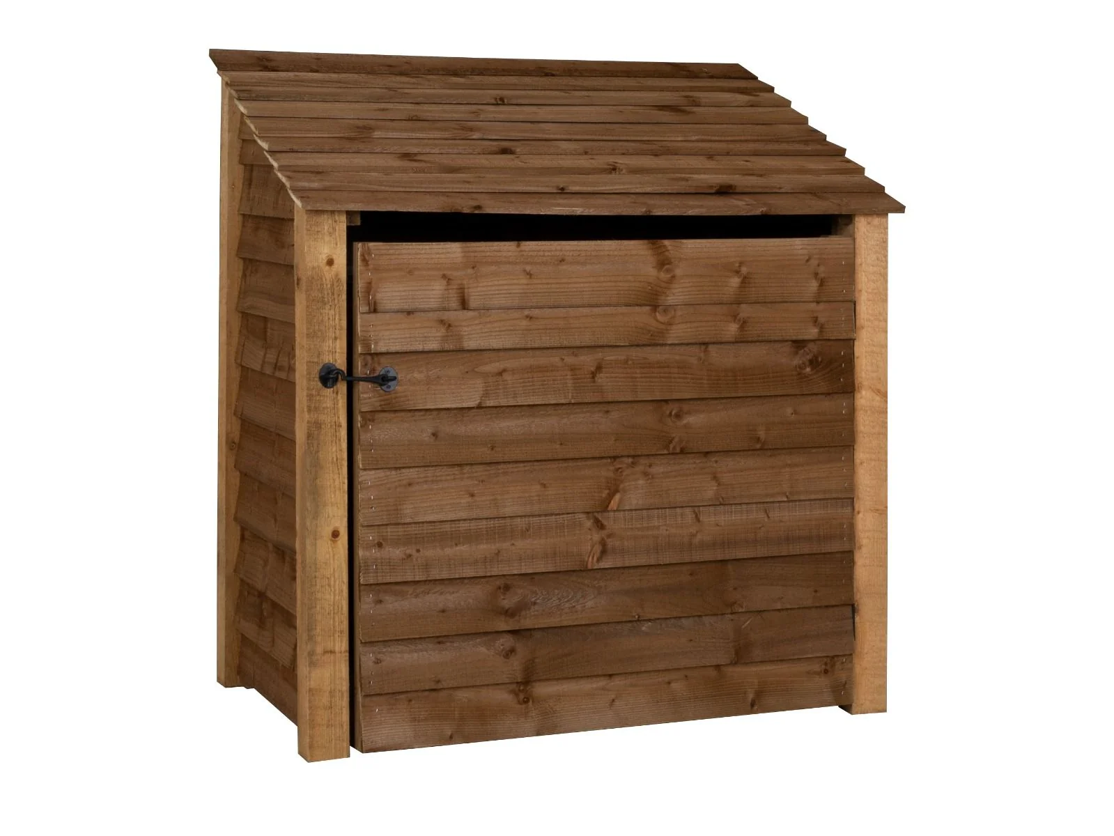 Wooden Log Store with Door W-119cm, H-126cm or 180cm, D-88cm - Brown Finish - Image 5