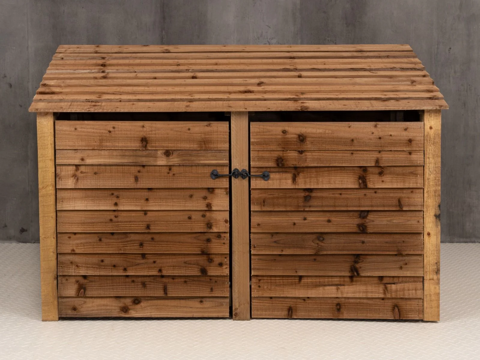 Wooden Log Store with Doors and Shelf W-187cm, H-126cm or 180cm, D-88cm - Brown Finish - Image 6