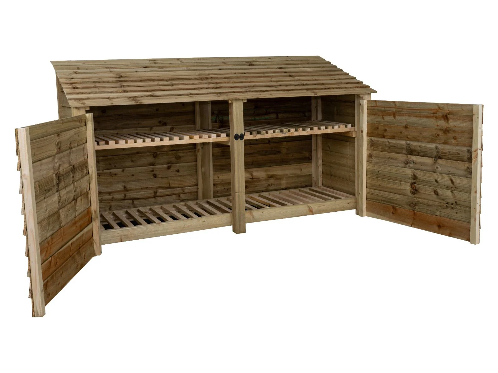 Wooden Log Store with Doors and Shelf W-227cm, H-126cm or 180cm, D-88cm - Image 5