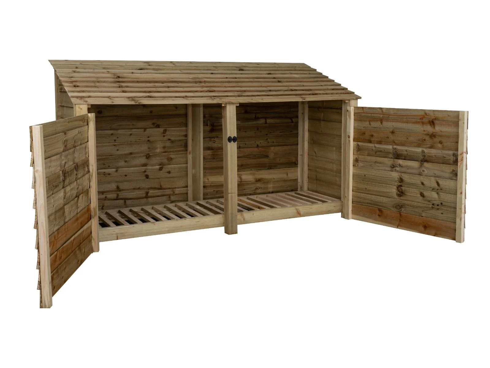 Wooden Log Store with Doors W-227cm, H-126cm or 180cm, D-88cm - Image 5