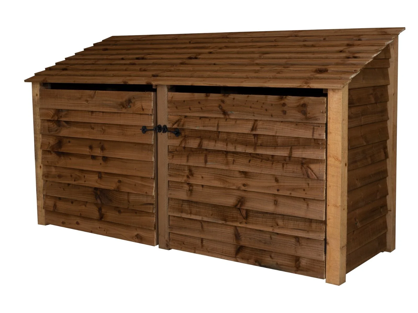 Wooden Log Store with Doors W-227cm, H-126cm or 180cm, D-88cm - Brown Finish - Image 7