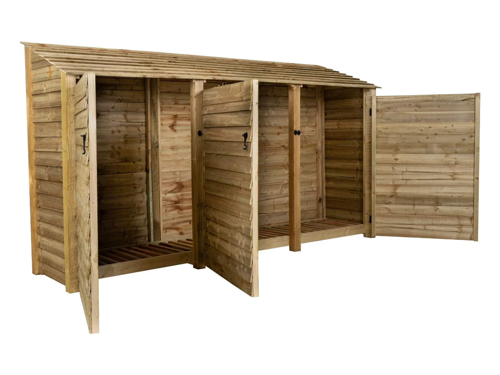 Wooden Log Store with Doors W-335cm, H-126cm or 180cm, D-88cm - Image 3