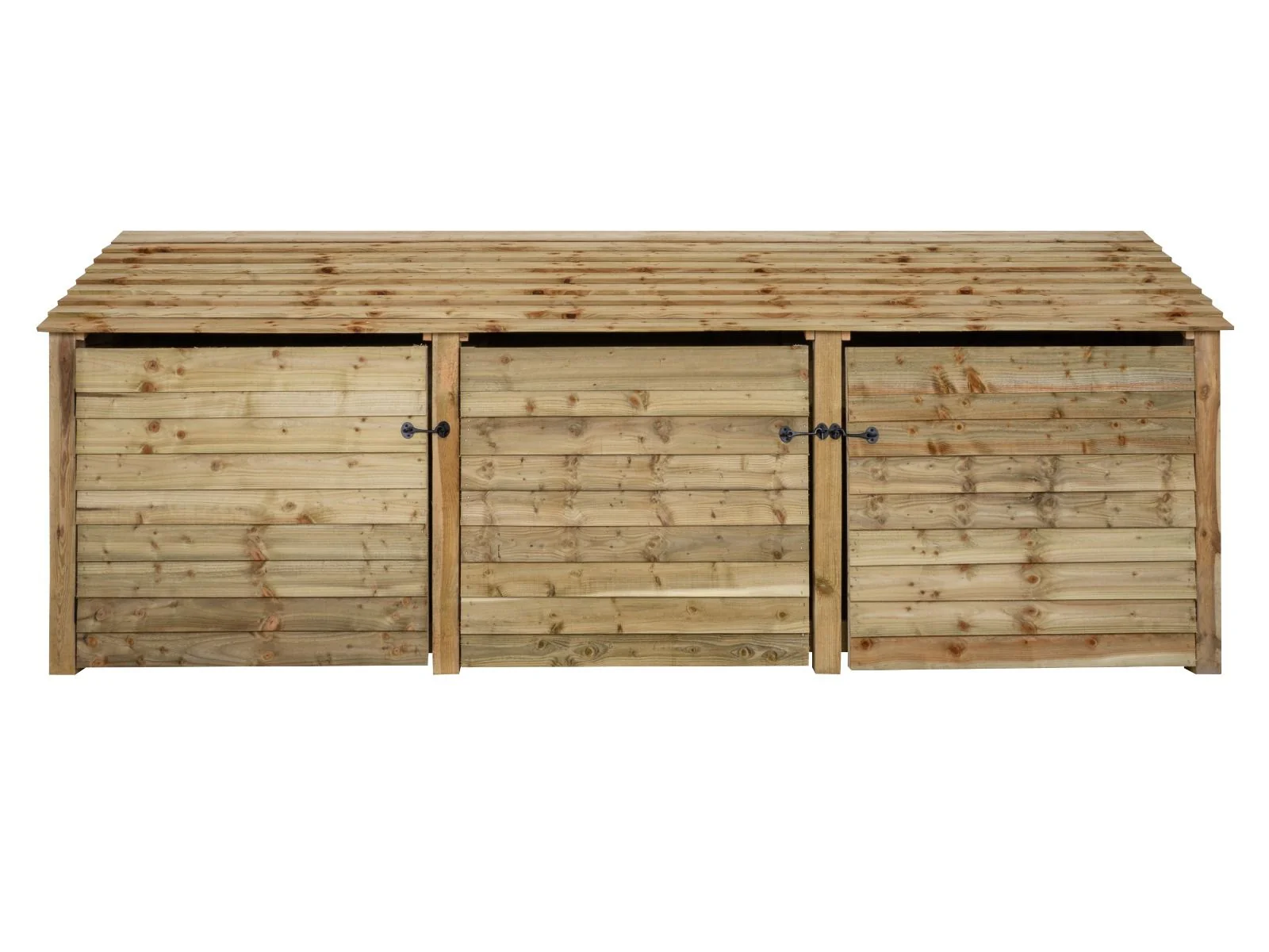 Wooden Log Store with Doors W-335cm, H-126cm or 180cm, D-88cm - Image 7