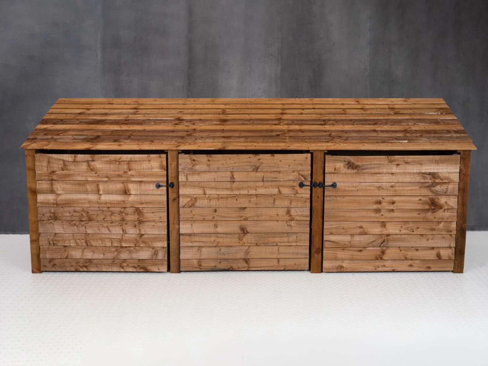 Wooden Log Store with Doors W-335cm, H-126cm or 180cm, D-88cm - Brown Finish - Image 8