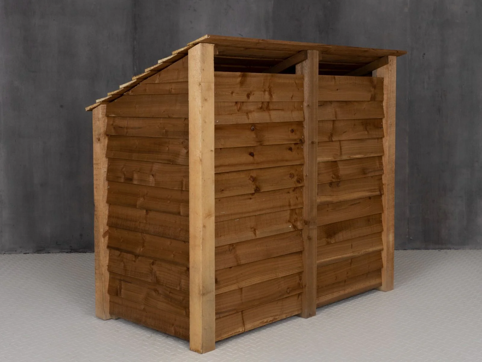 Wooden Log Store with Shelf W-146cm, H-126cm or 180cm, D-88cm - Brown Finish - Image 9