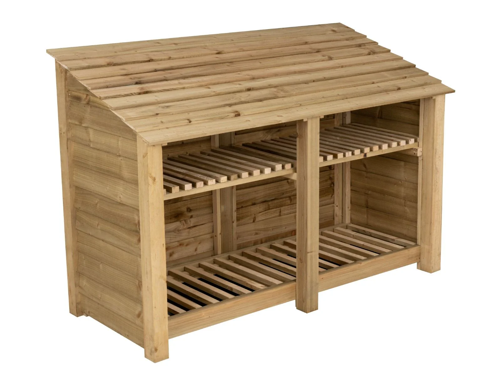 Wooden Log Store with Shelf W-187cm, H-126cm or 180cm, D-88cm - Image 3