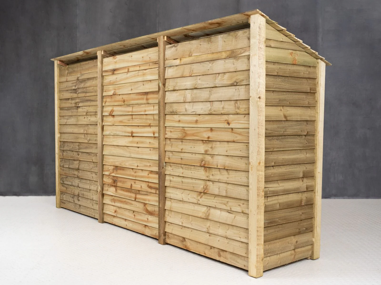 Wooden Log Store with Shelf W-335cm, H-126cm or 180cm, D-88cm - Image 3