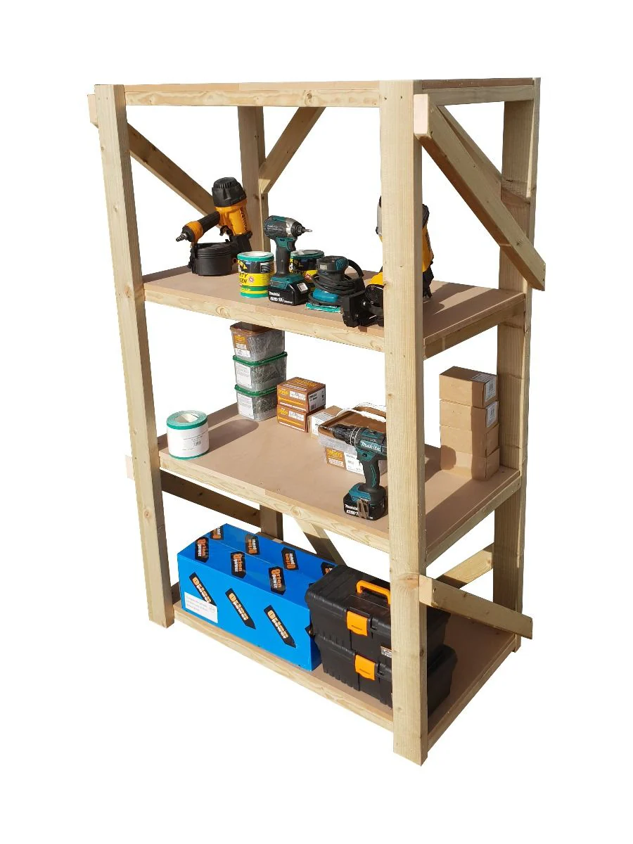 Wooden MDF Garage Shelving Unit, 4 Tier EXTRA Heavy-Duty Racking - Image 5