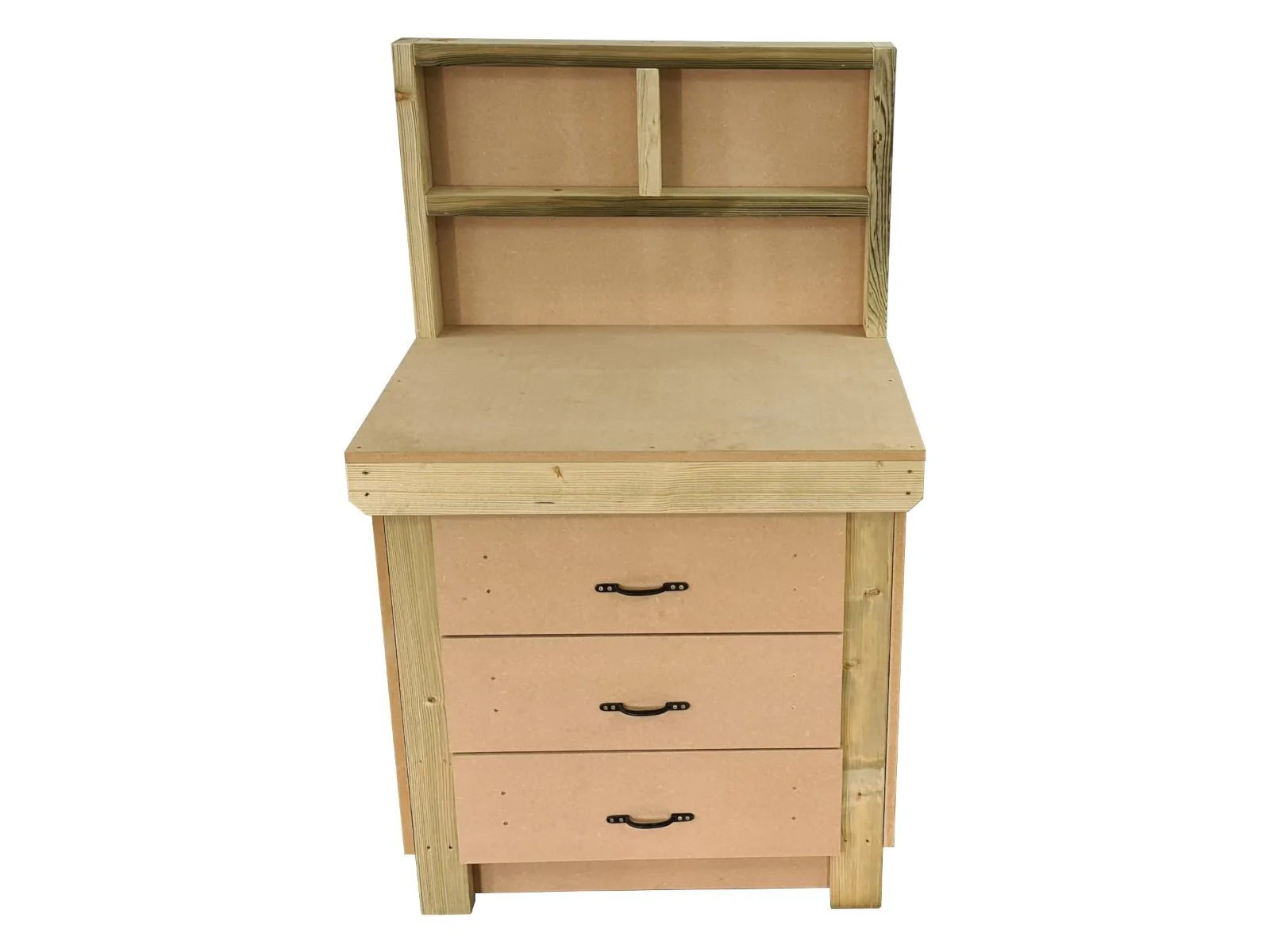 Wooden Mdf Top Workbench, Tool Cabinet (V.2) With Drawers With Back - Image 8