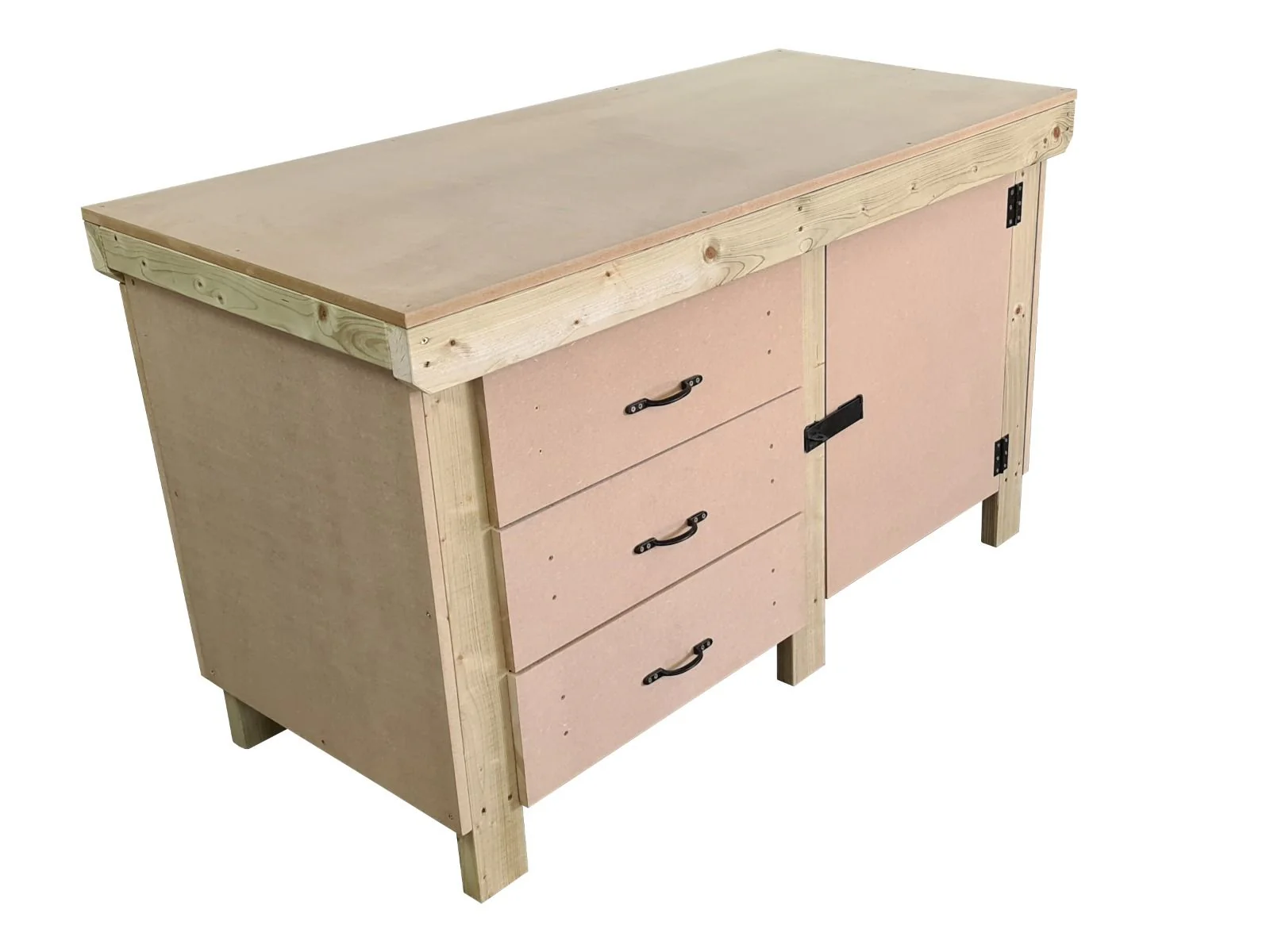 Wooden MDF top workbench, tool cabinet with lockable cupboard (V.3) - Image 6