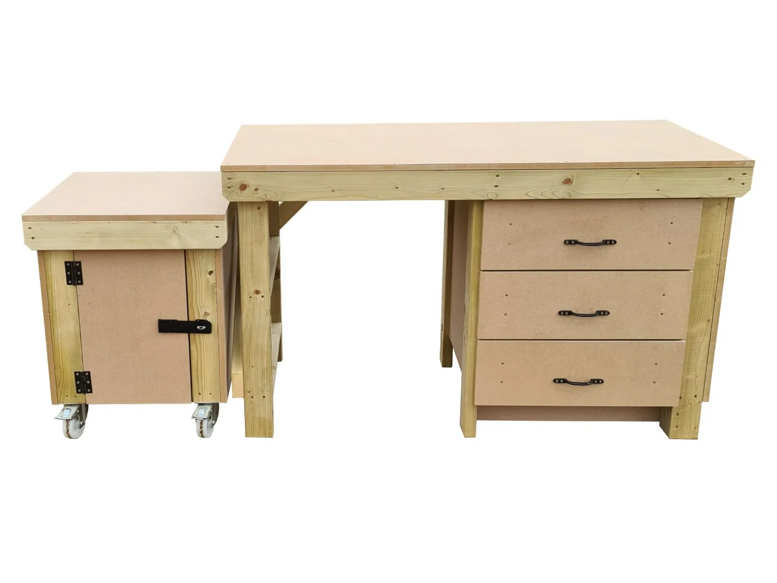 Wooden MDF top workbench with drawers and functional lockable cupboard (V.6) - Image 4