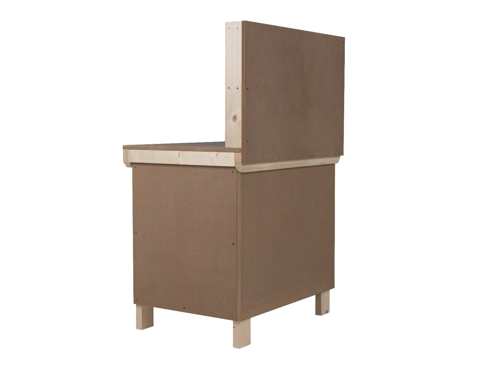 Wooden MDF Top Workbench With Lockable Cupboard (V.9) with back panel and double shelf - Image 8