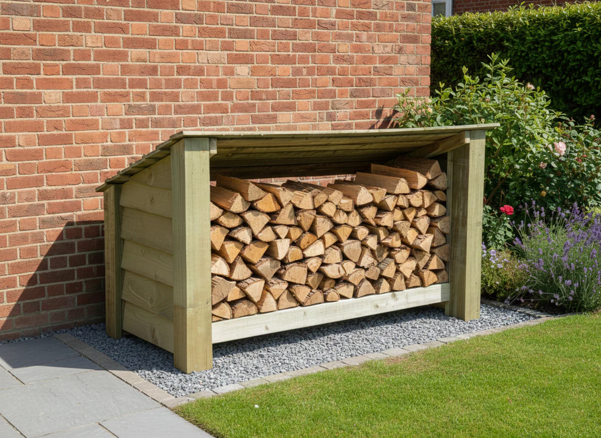 Wooden Outdoor Shoe/Log Storage W-119cm, H-66cm, D-54cm - Image 4