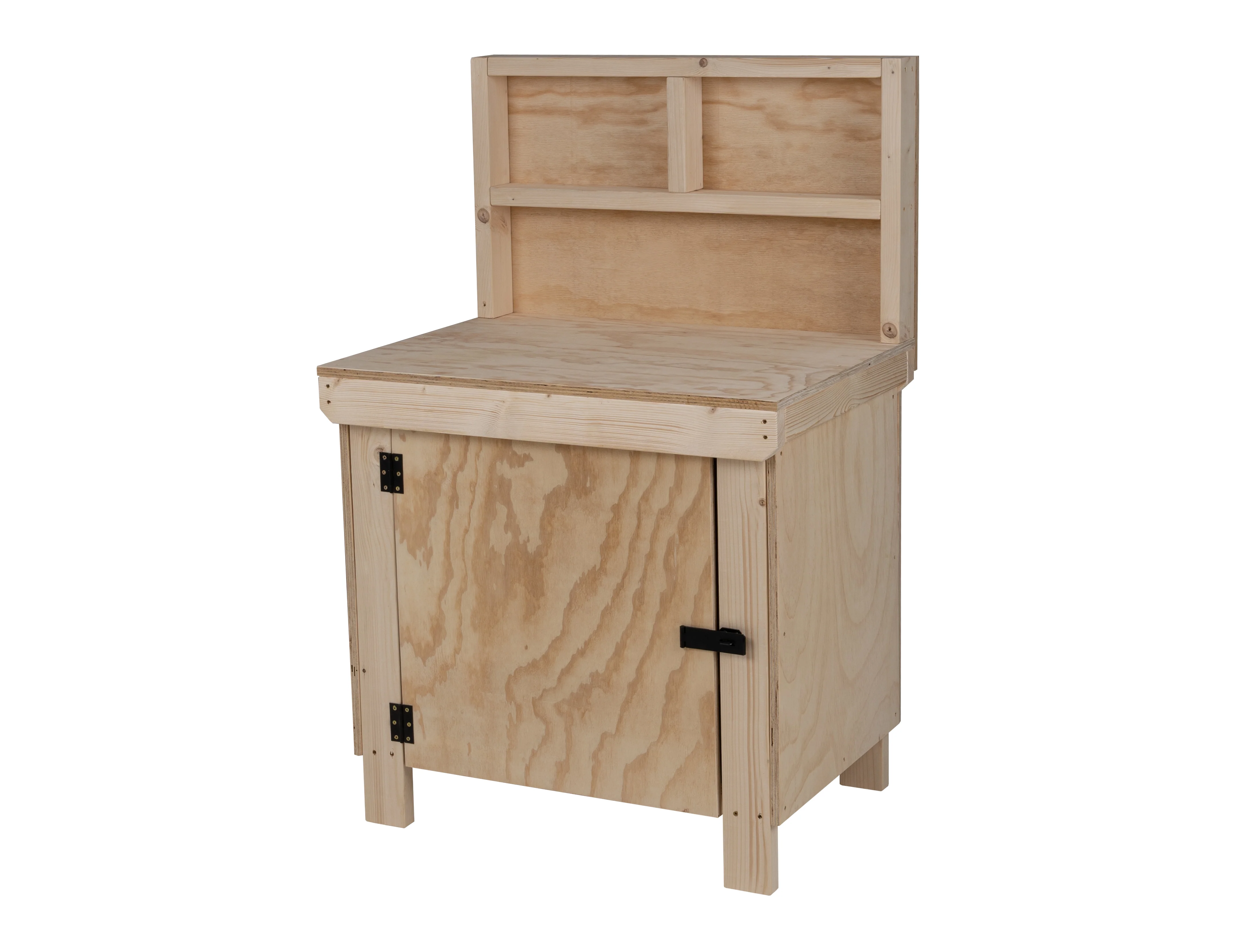 Wooden Plywood Top Workbench With Lockable Cupboard (V.9) With back panel - Image 4