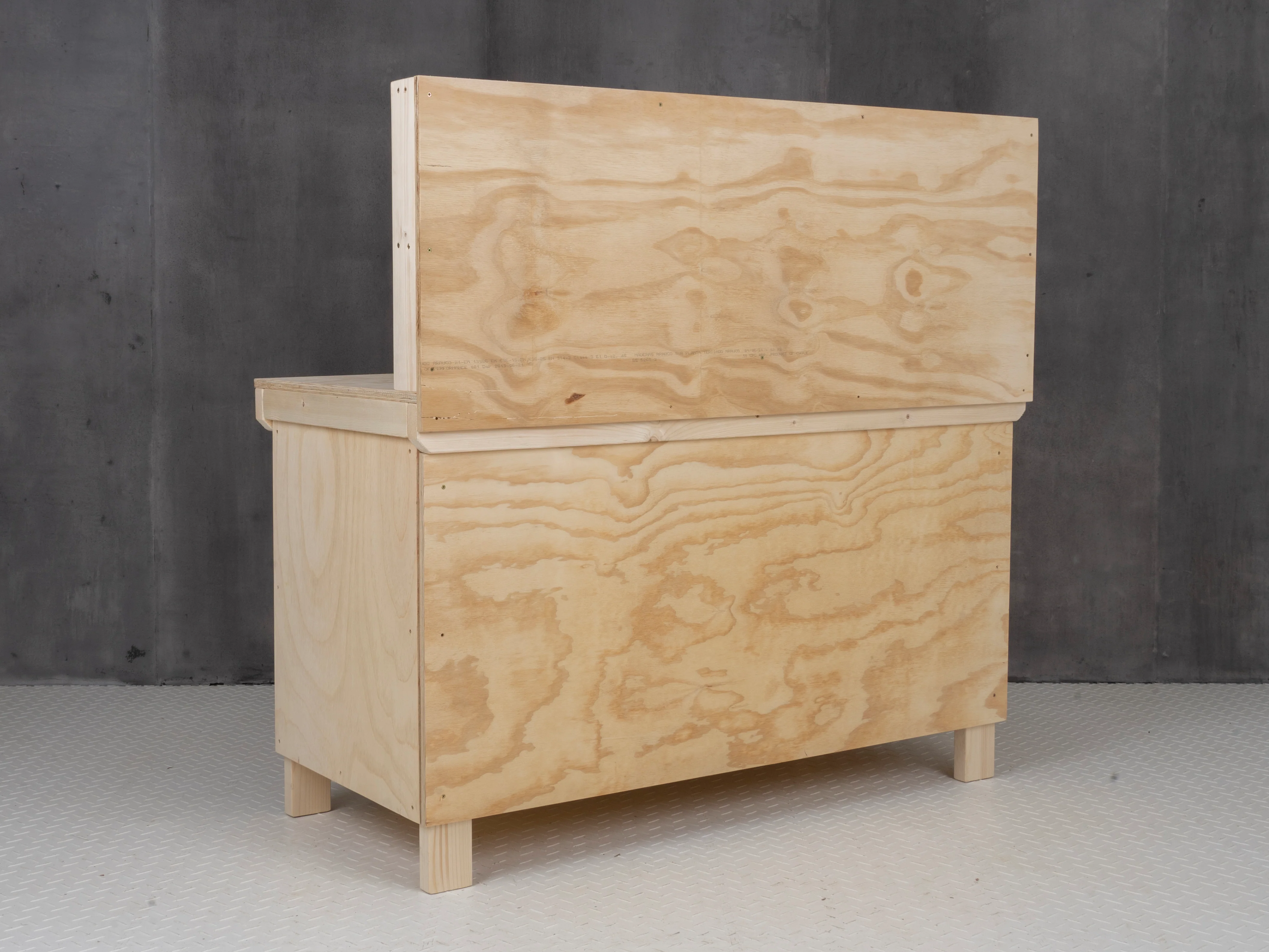 Wooden Plywood Top Workbench With Lockable Cupboard (V.9) With back panel - Image 7
