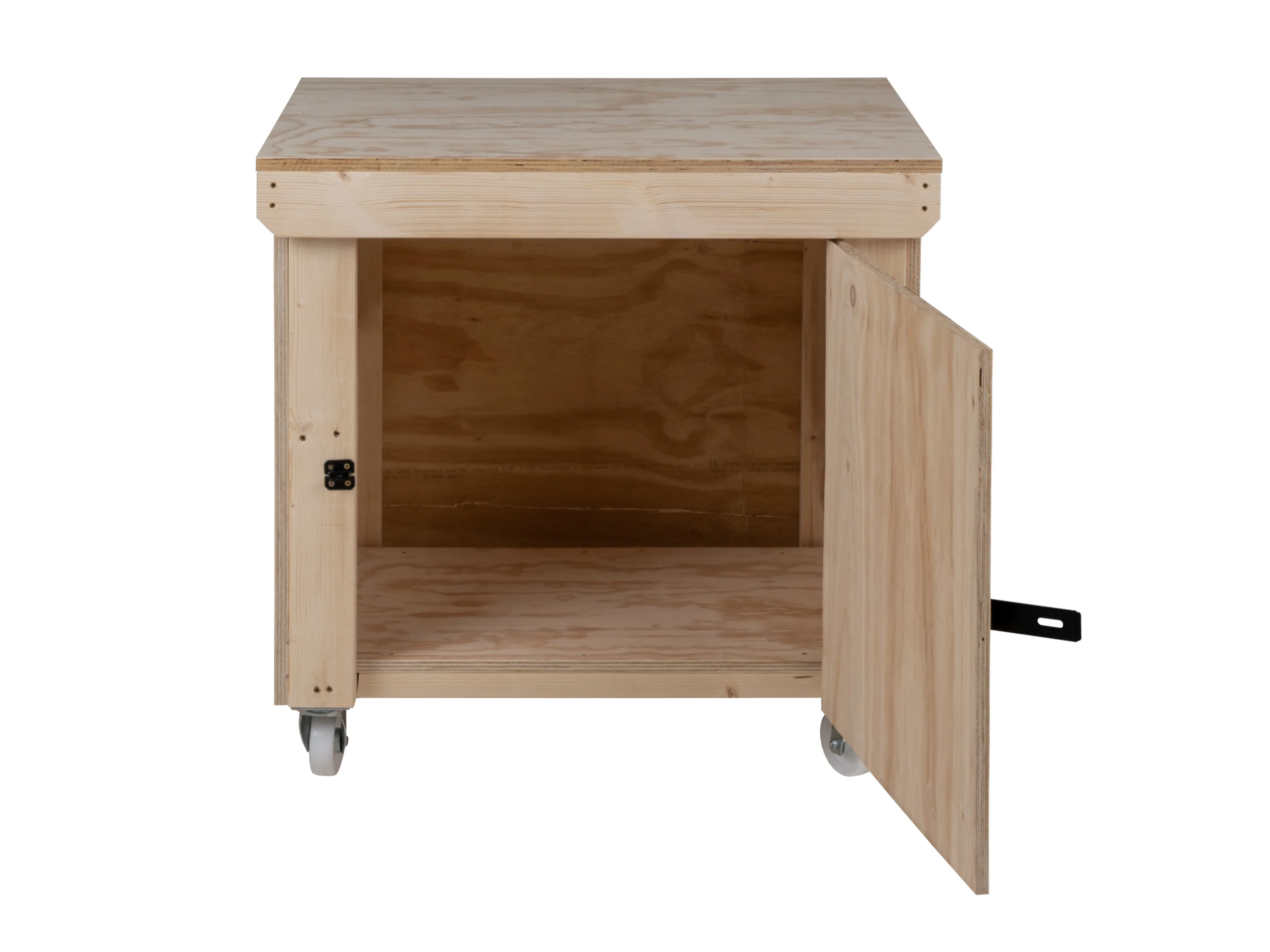Wooden Plywood Top Workbench With Lockable Cupboard (V.9) With Wheels - Image 5