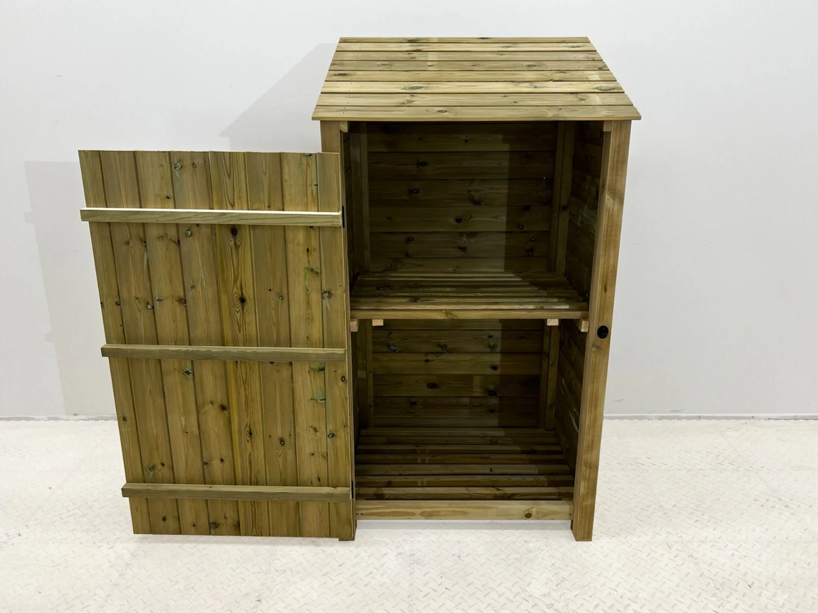 Wooden Premium Tongue/Groove Log Store with Door and Shelf (W-99cm, H-126cm or H-180cm, D-88cm) - Image 3