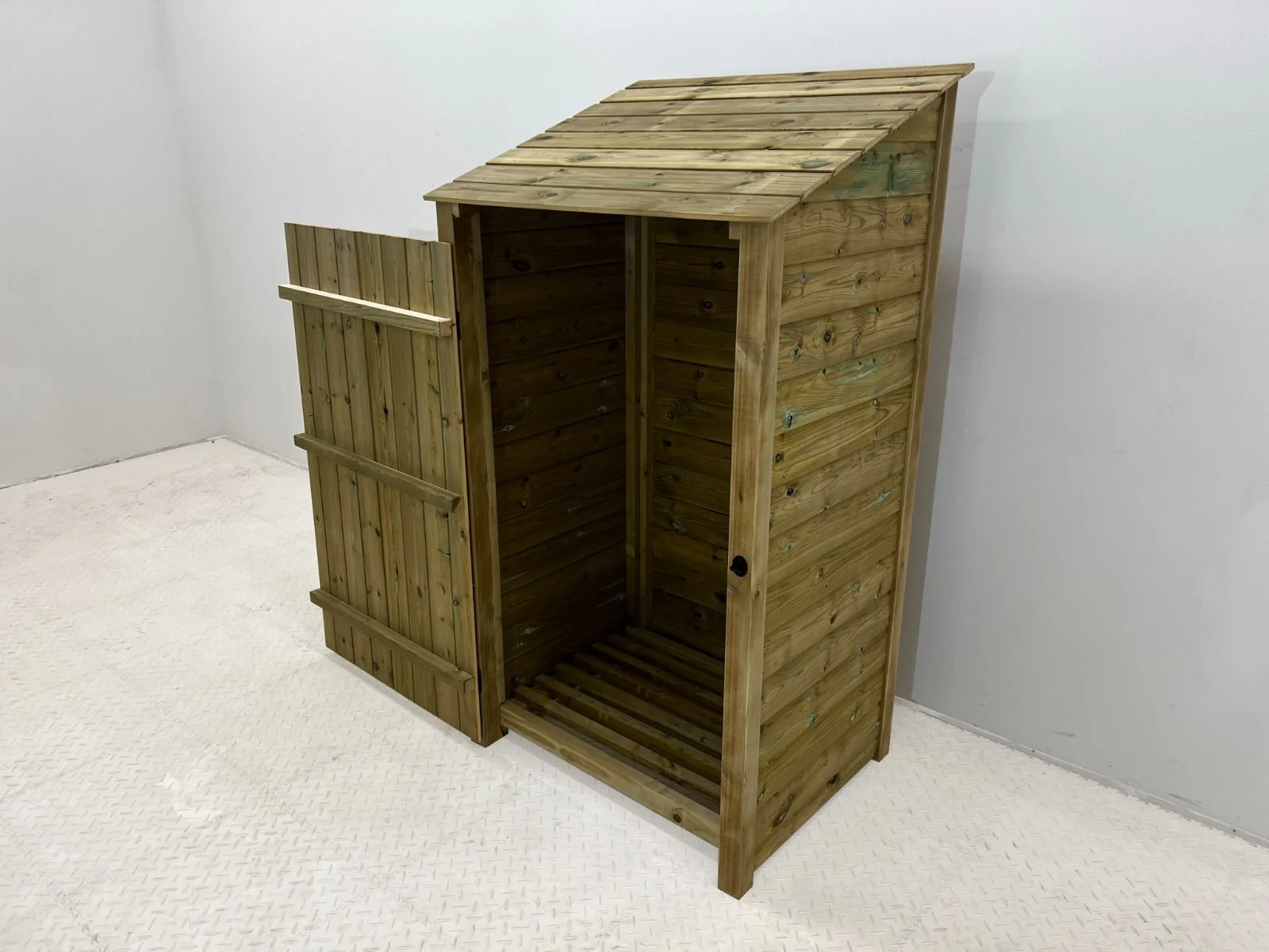 Wooden Premium Tongue/Groove Log Store with Door (W-99cm, H-126cm or H-180cm, D-88cm) - Image 6