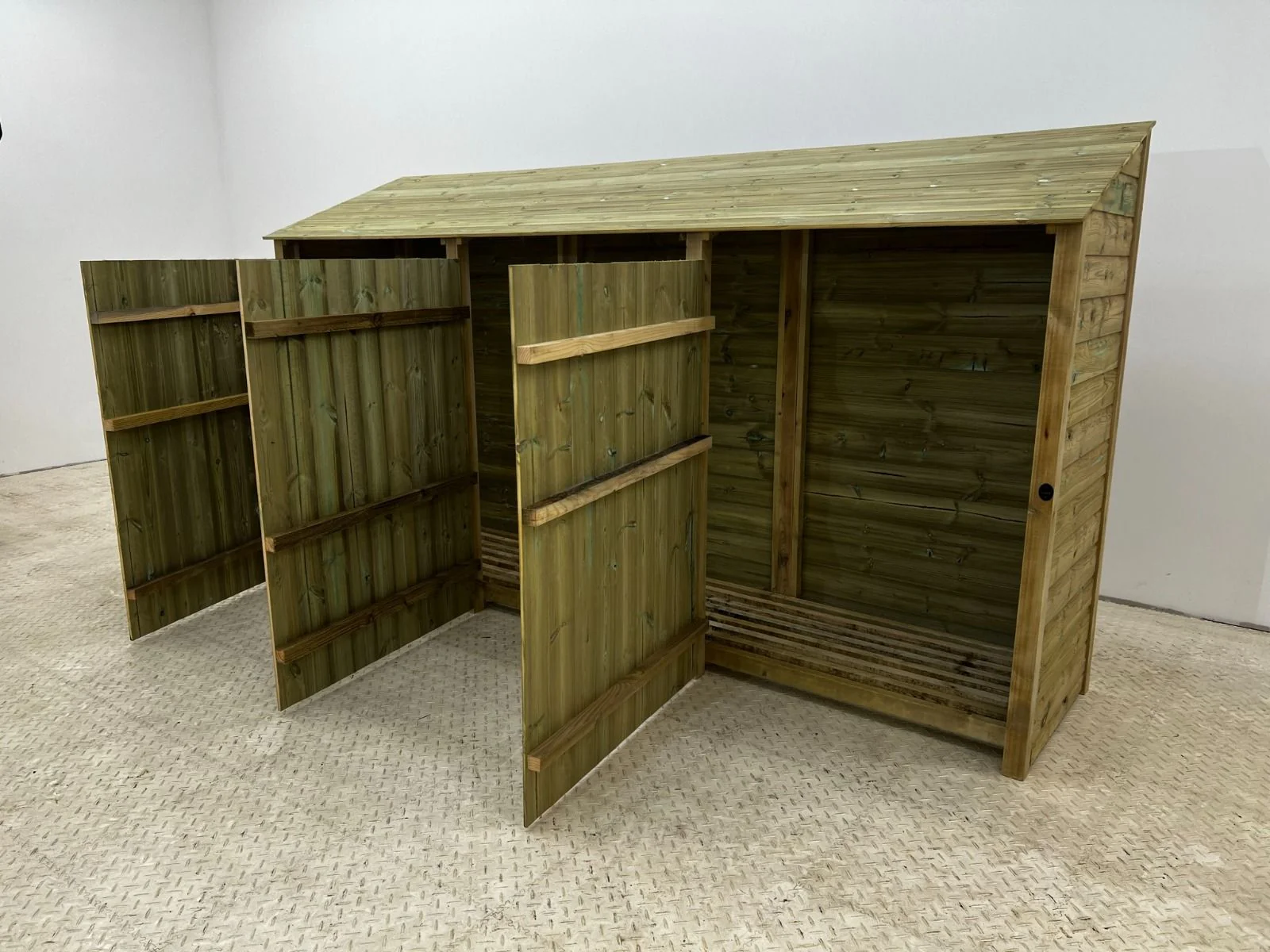 Wooden Premium Tongue/Groove Log Store with Doors W-335cm, H-126cm or 180cm, D-88cm - Image 4