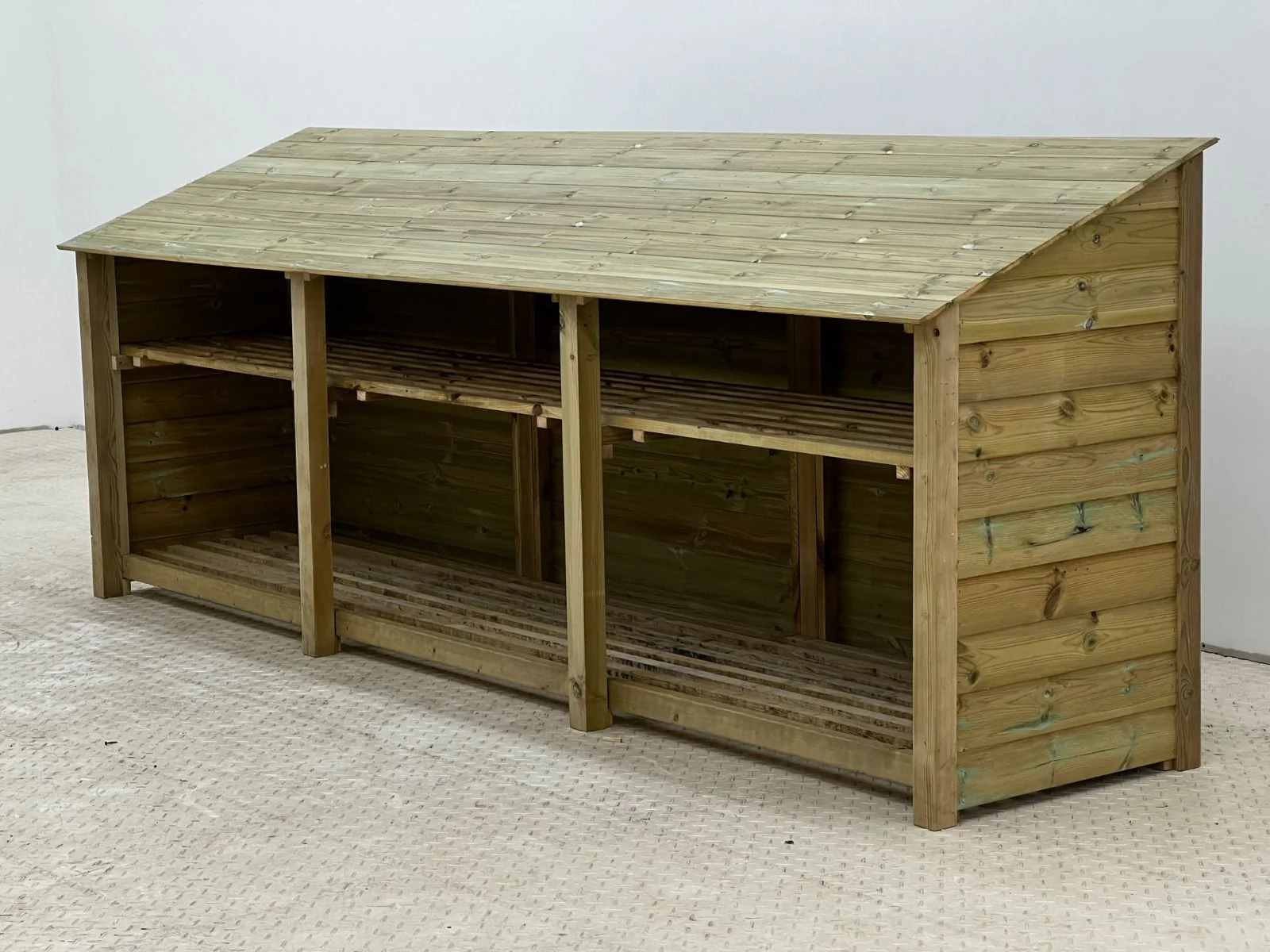Wooden Premium Tongue/Groove Log Store with Shelf W-335cm, H-126cm or 180cm, D-88cm - Image 3