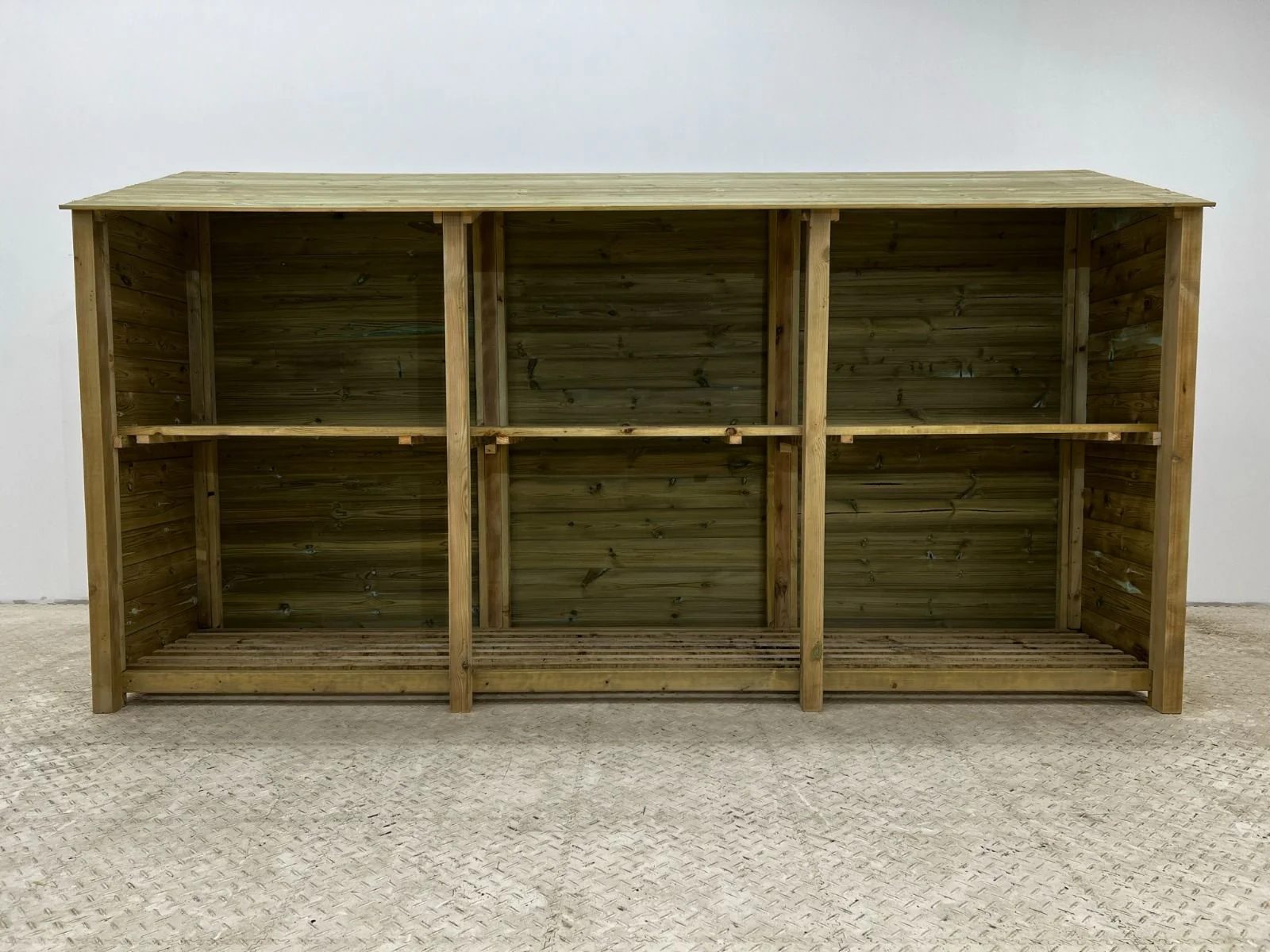 Wooden Premium Tongue/Groove Log Store with Shelf W-335cm, H-126cm or 180cm, D-88cm - Image 5