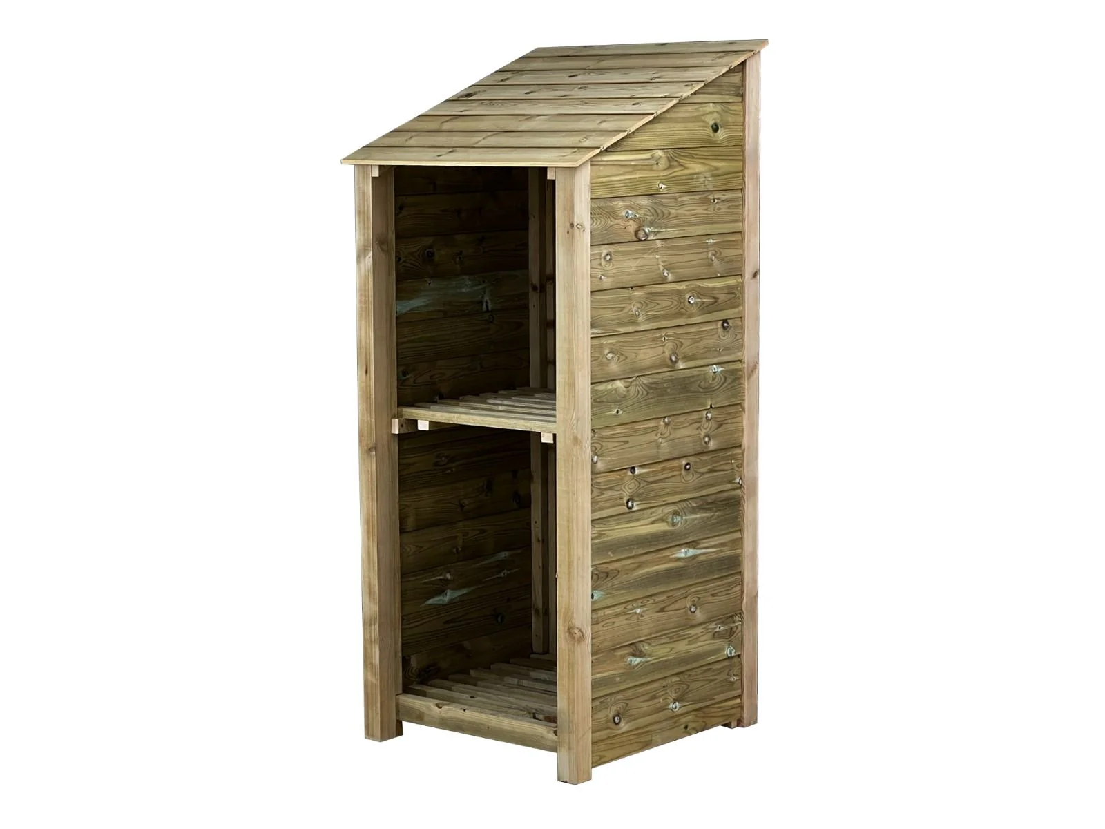 Wooden Premium Tongue/Groove Log Store with Shelf (W-79cm, H-126cm or H-180cm, D-88cm) - Image 5
