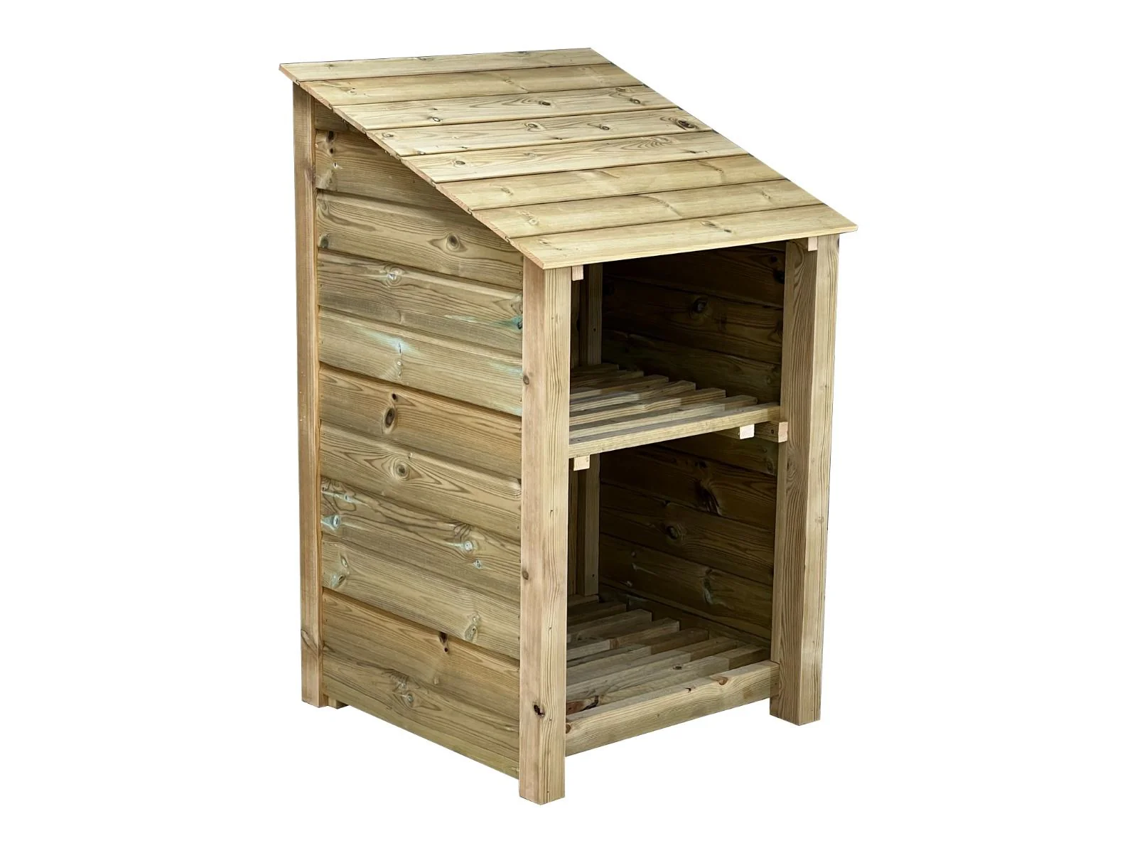 Wooden Premium Tongue/Groove Log Store with Shelf (W-79cm, H-126cm or H-180cm, D-88cm) - Image 6