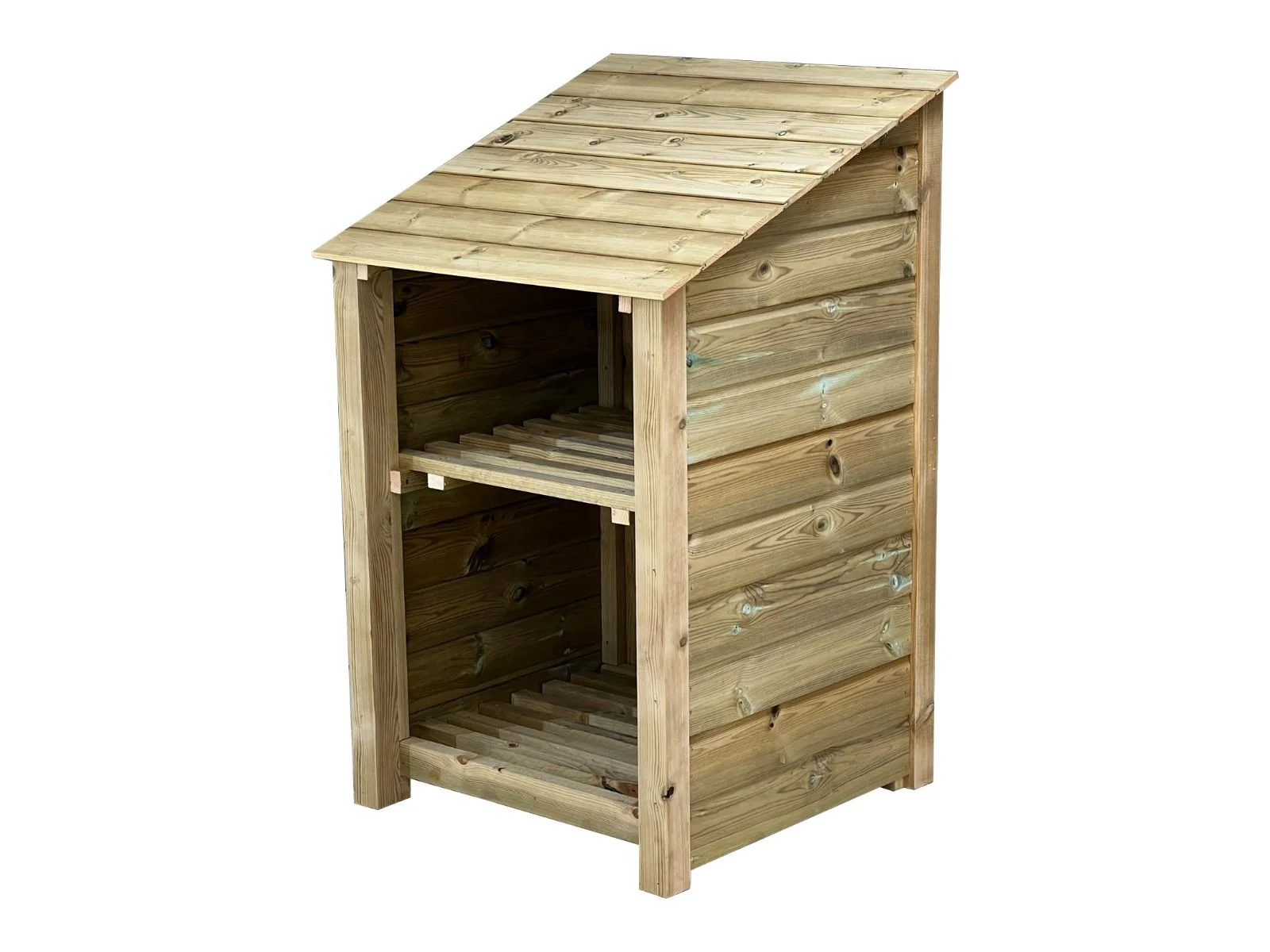 Wooden Premium Tongue/Groove Log Store with Shelf (W-79cm, H-126cm or H-180cm, D-88cm) - Image 9