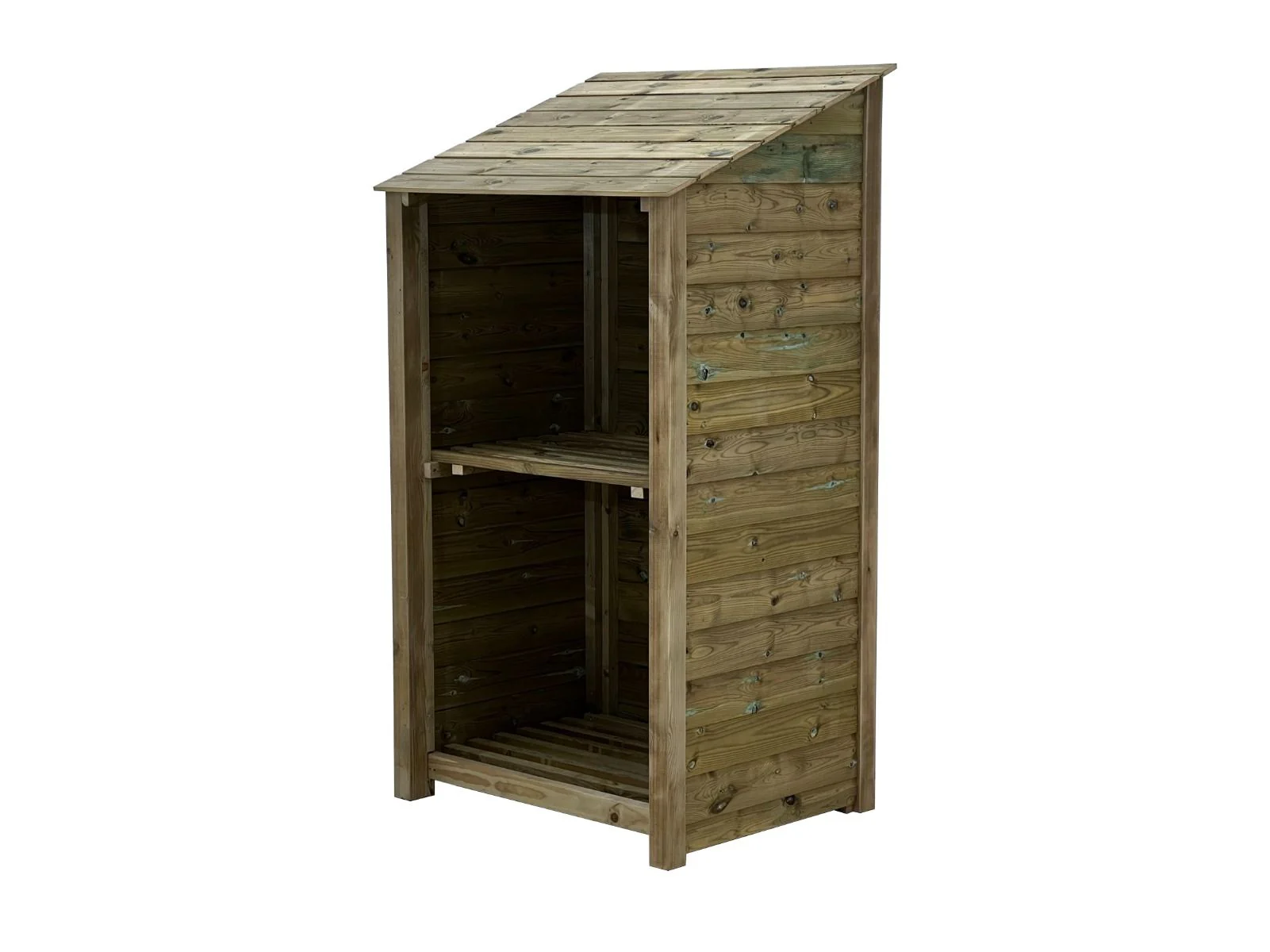 Wooden Premium Tongue/Groove Log Store with Shelf (W-99cm, H-126cm or H-180cm, D-88cm) - Image 3