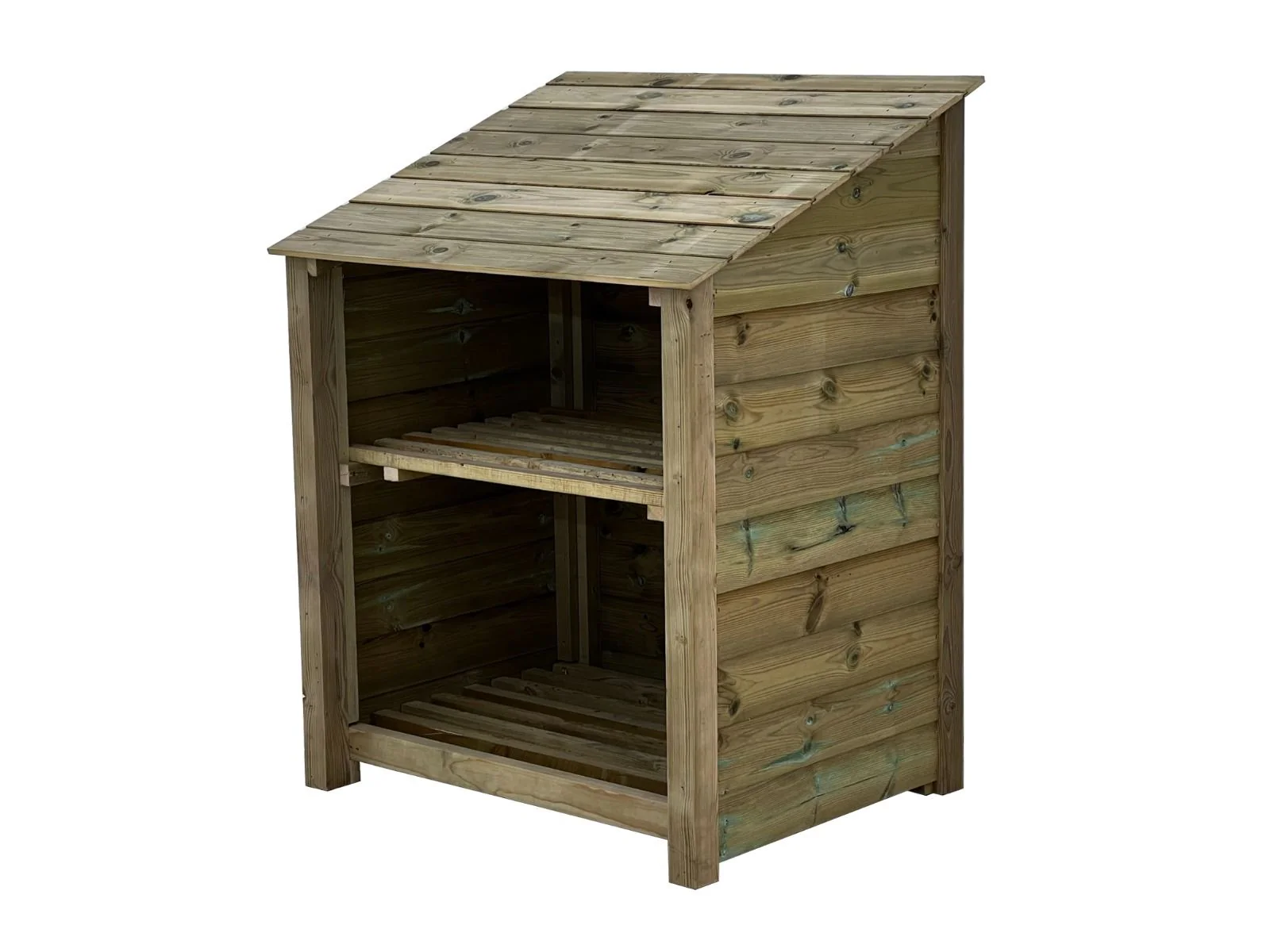 Wooden Premium Tongue/Groove Log Store with Shelf (W-99cm, H-126cm or H-180cm, D-88cm) - Image 8
