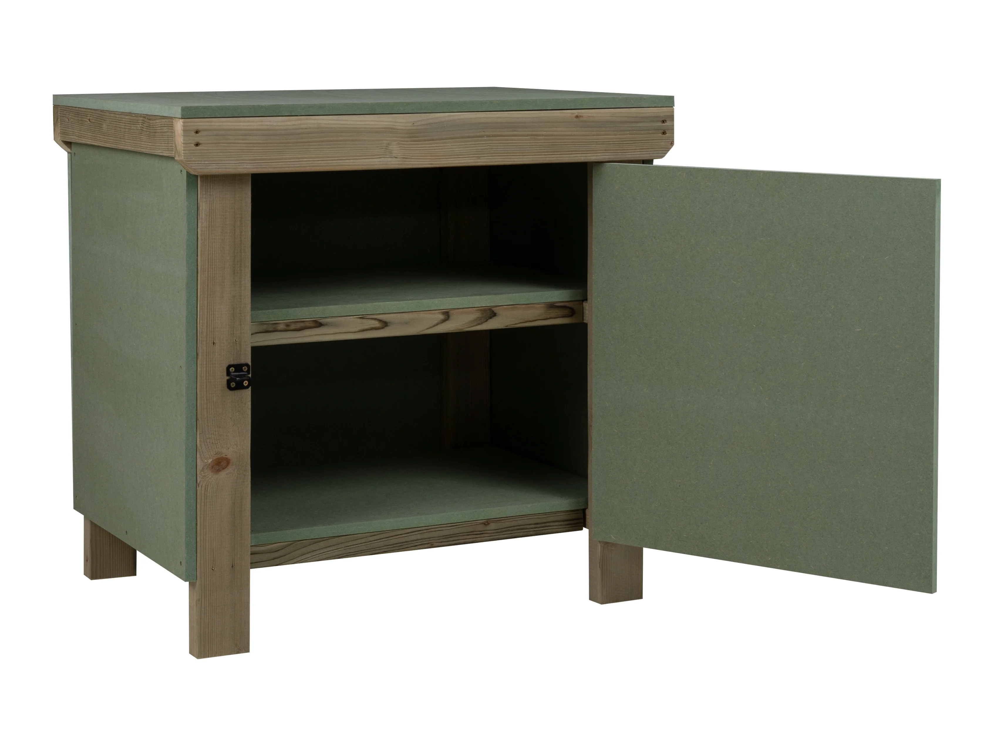 Wooden UniMDF Moisture Resistant Workbench With Lockable Cupboard (V.9) Double Shelf - Image 6