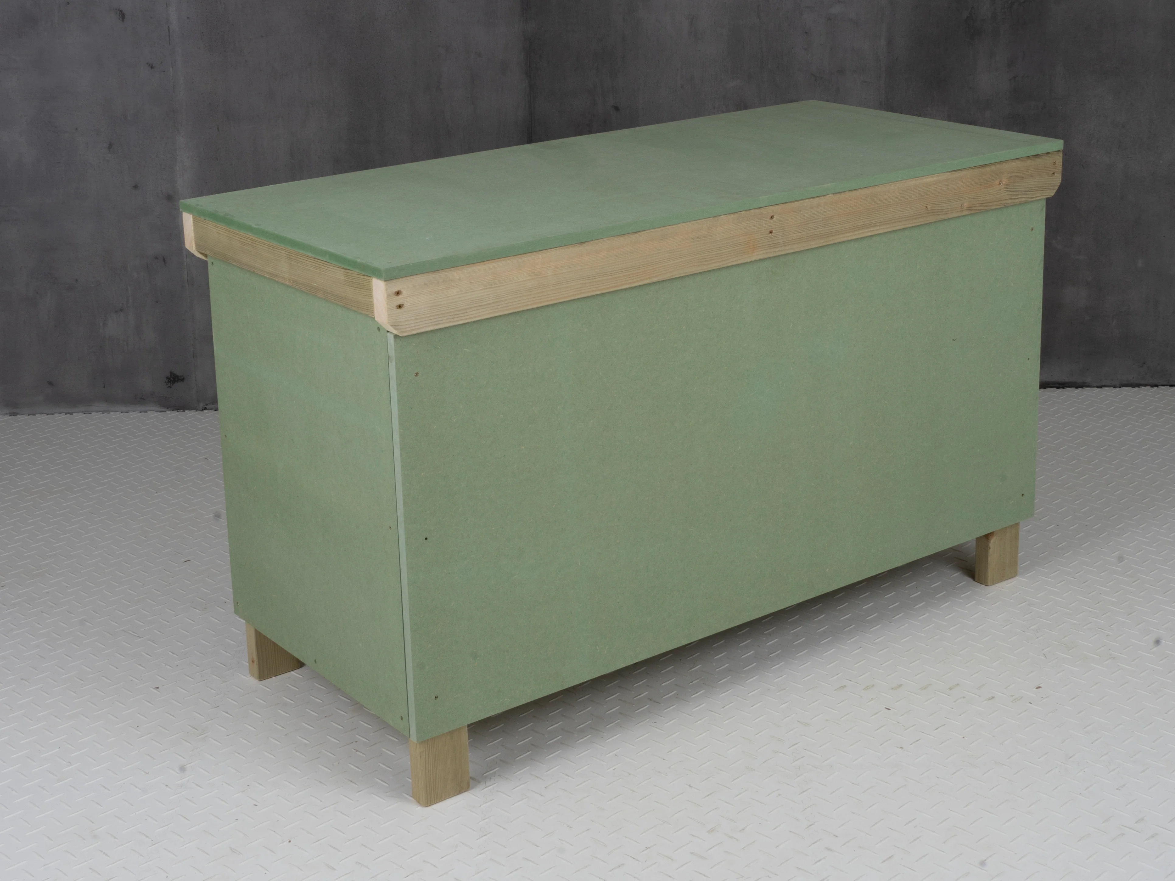 Wooden UniMDF Moisture Resistant Workbench With Lockable Cupboard (V.9) Double Shelf - Image 8