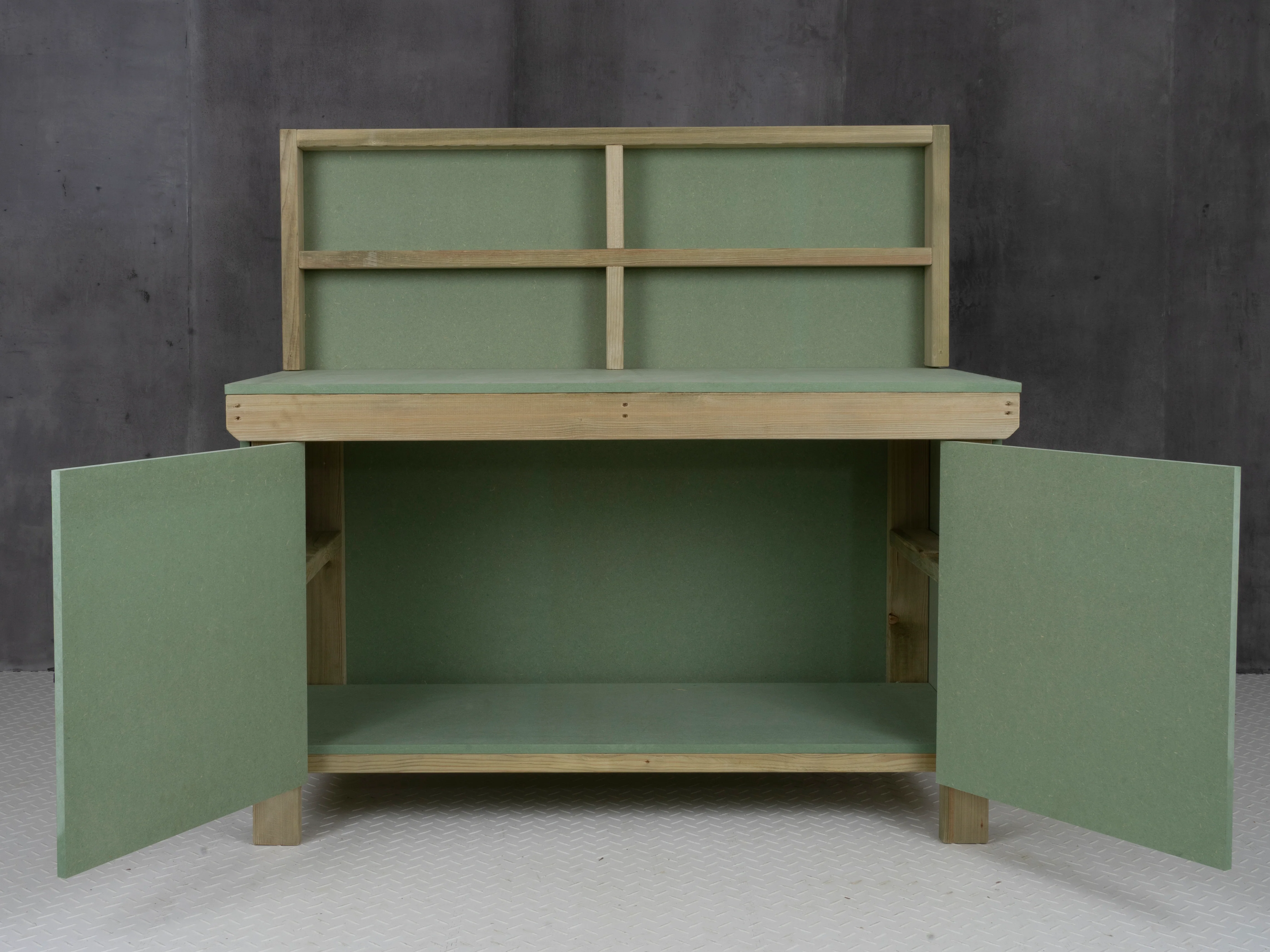 Wooden UniMDF Moisture Resistant Workbench With Lockable Cupboard (V.9) With Back panel - Image 5