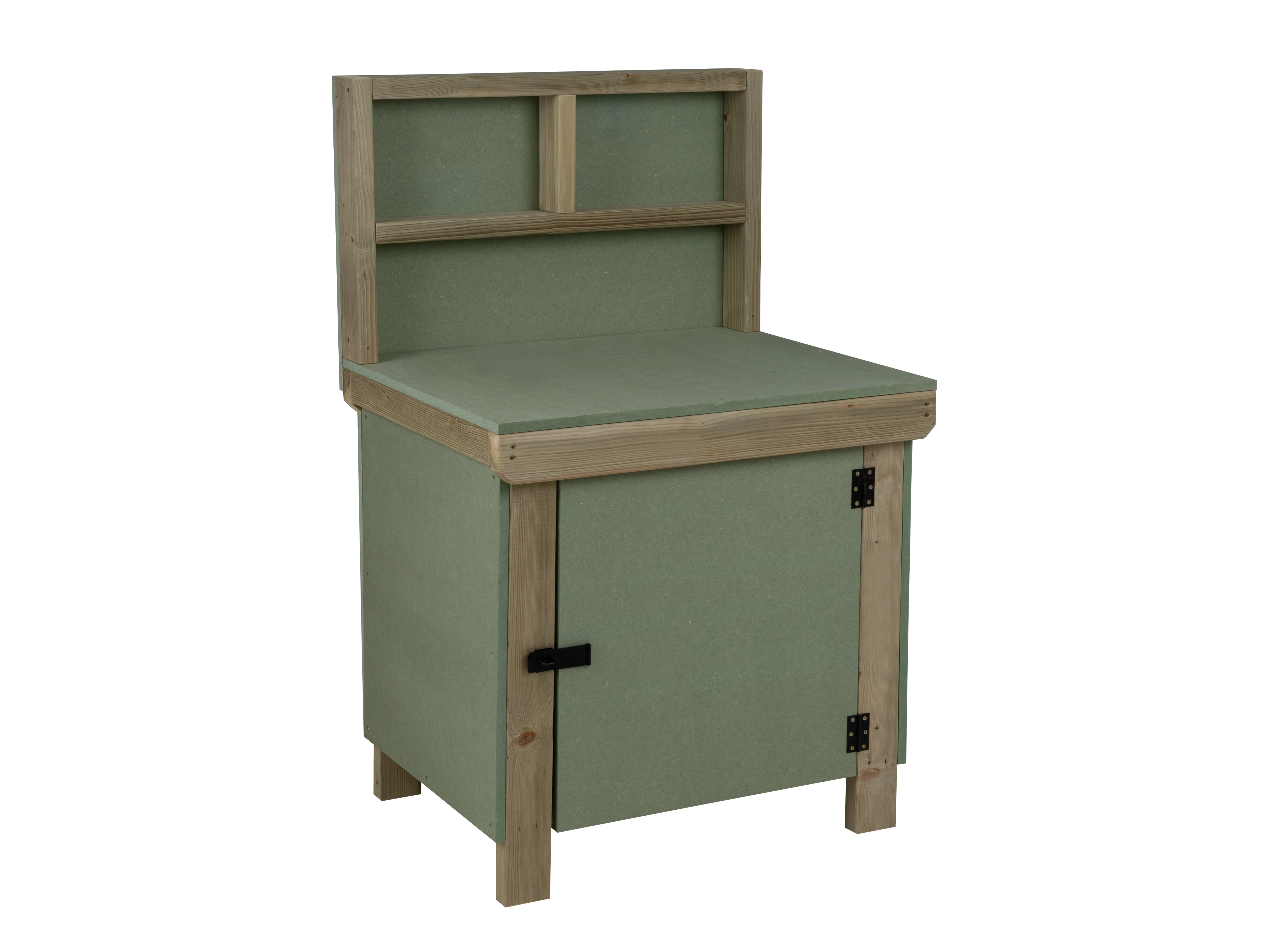 Wooden UniMDF Moisture Resistant Workbench With Lockable Cupboard (V.9) With Back panel, Double shelf - Image 4