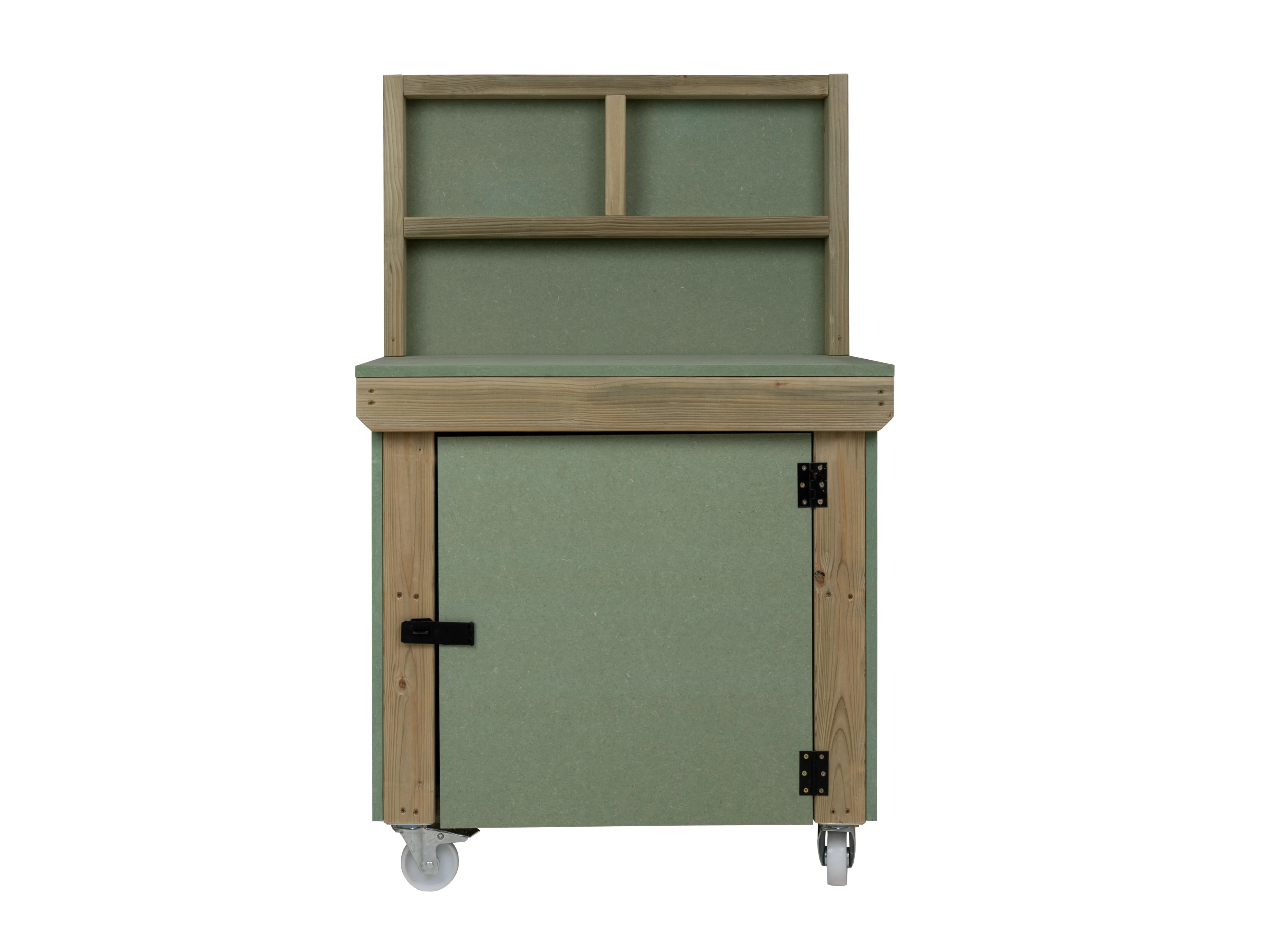 Wooden UniMDF Moisture Resistant Workbench With Lockable Cupboard (V.9) With Back panel, Wheels - Image 3