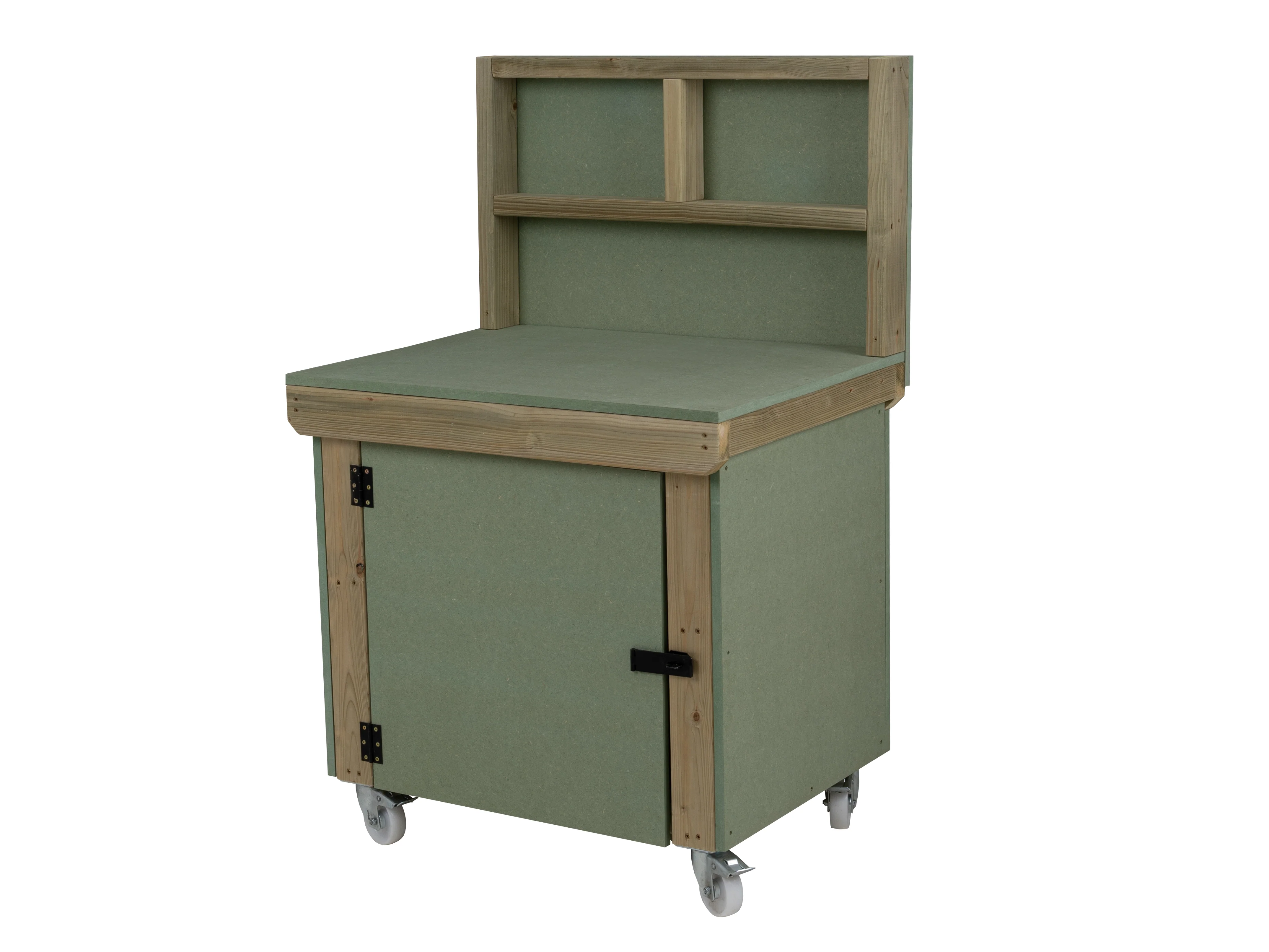 Wooden UniMDF Moisture Resistant Workbench With Lockable Cupboard (V.9) With Back panel, Wheels - Image 4