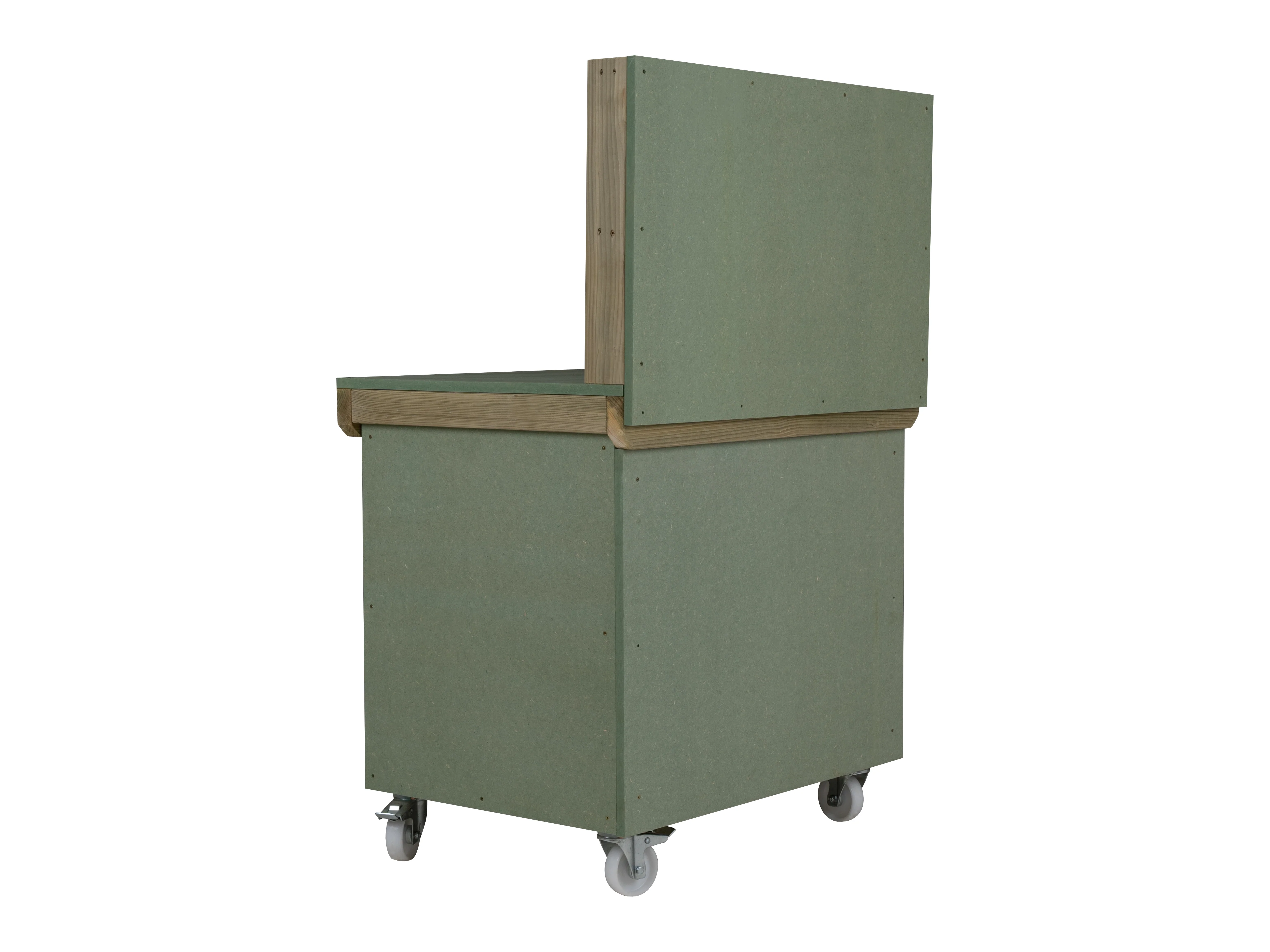 Wooden UniMDF Moisture Resistant Workbench With Lockable Cupboard (V.9) With Back panel, Wheels - Image 5