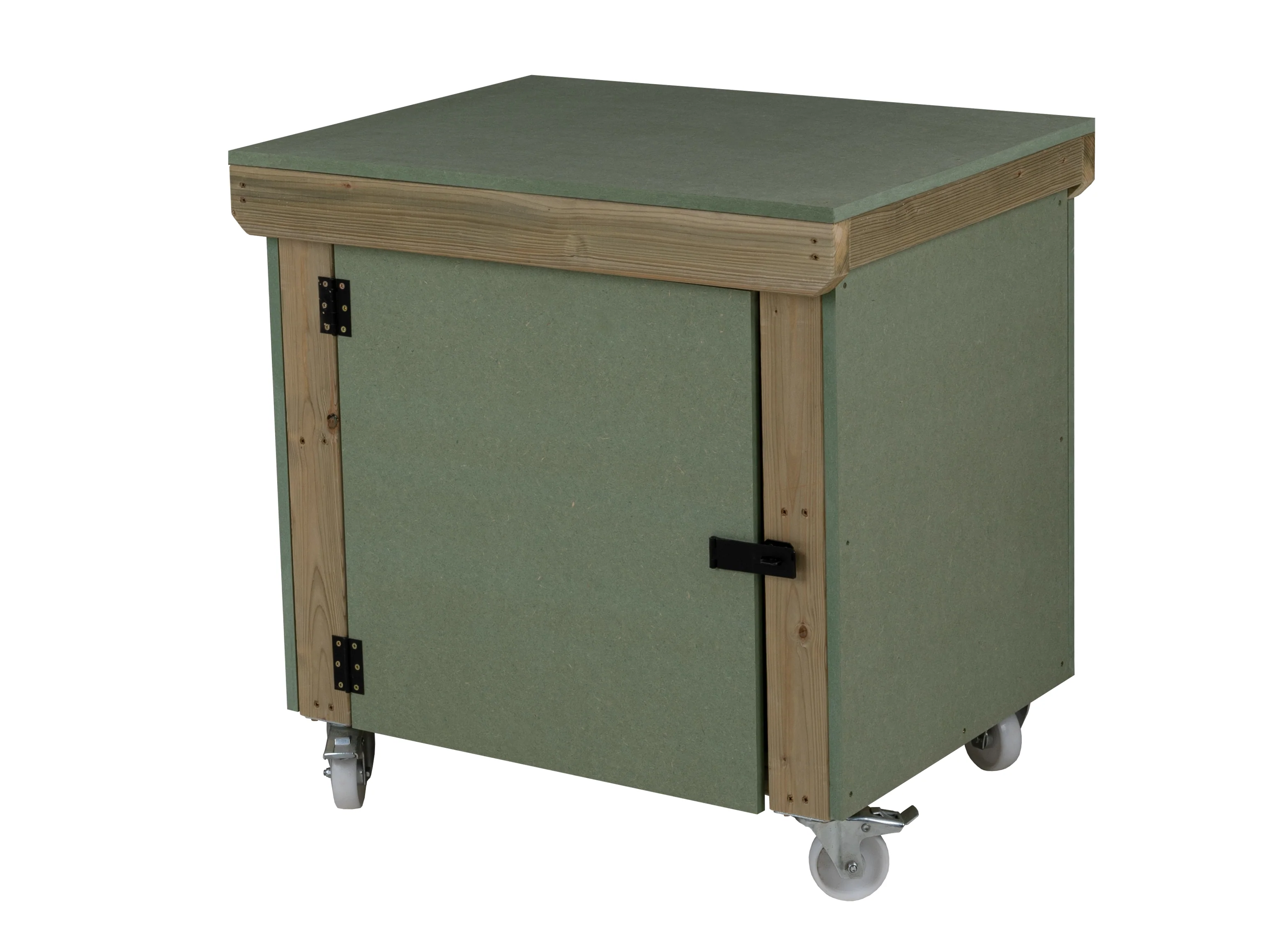 Wooden UniMDF Moisture Resistant Workbench With Lockable Cupboard (V.9) With Wheels - Image 3