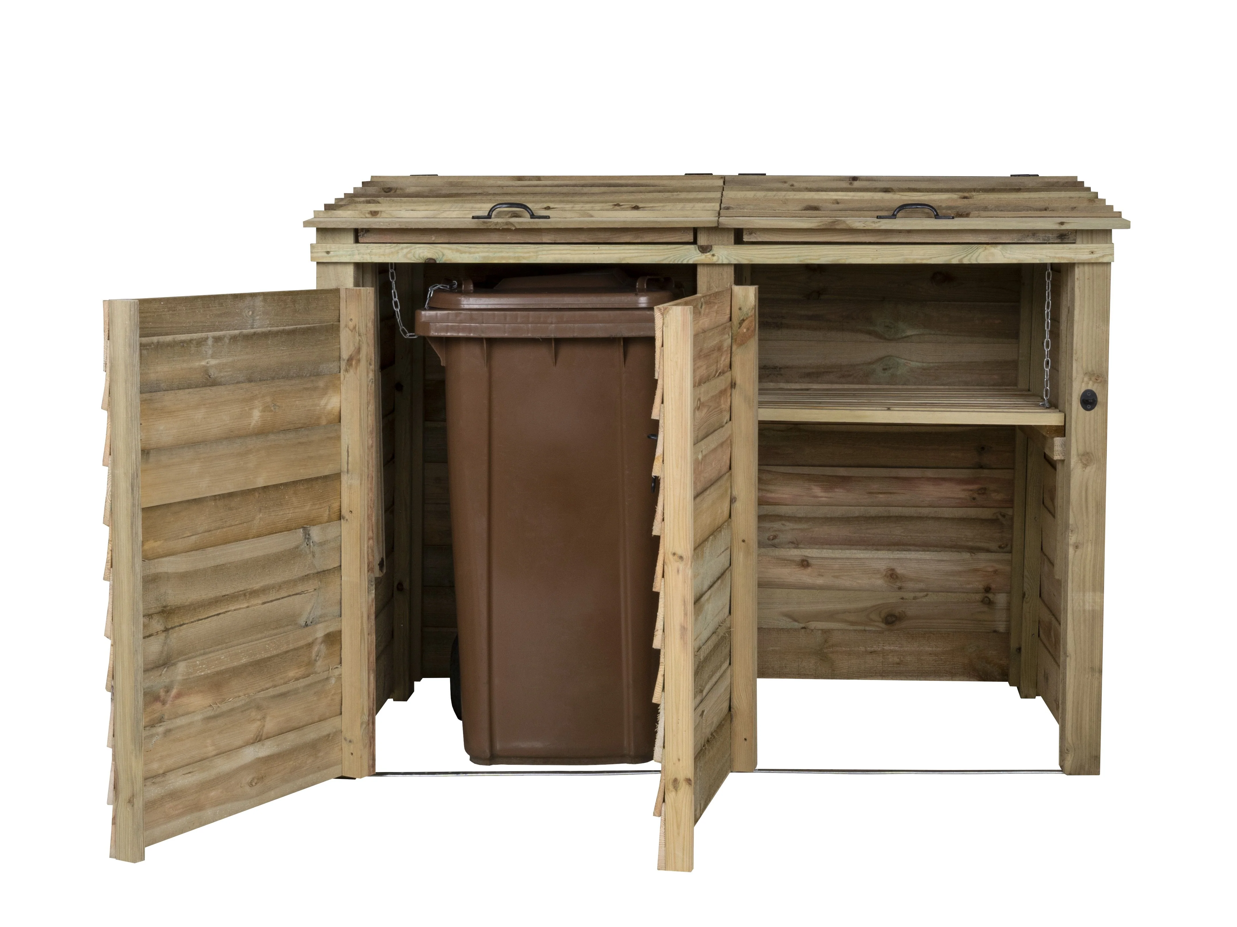 Wooden Wheelie Bin Store, Natural Finish - Image 13