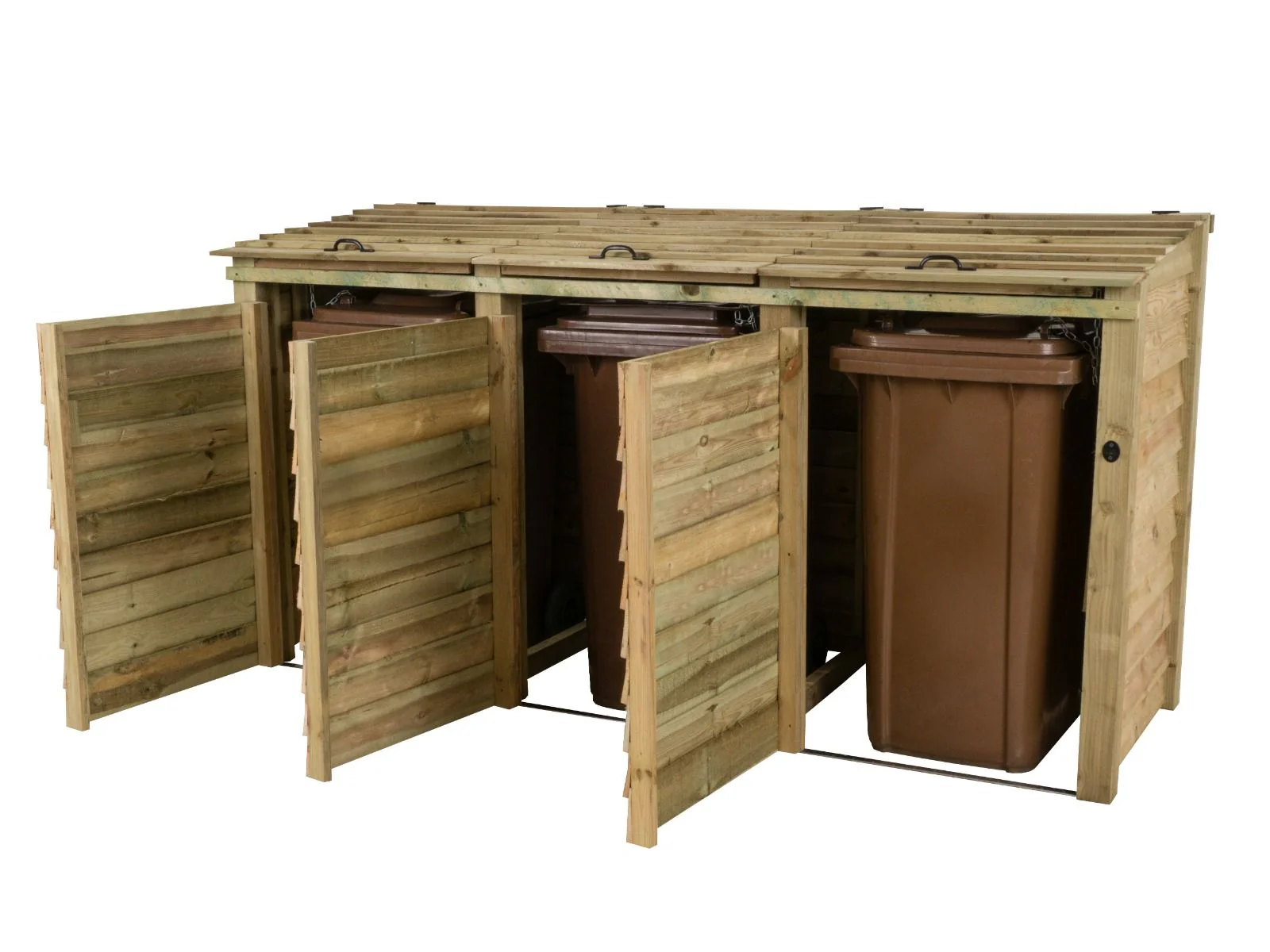 Wooden Wheelie Bin Store, Natural Finish - Image 6