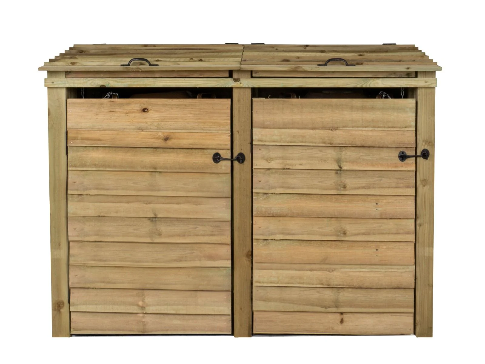 Wooden Wheelie Bin Store, Natural Finish - Image 7
