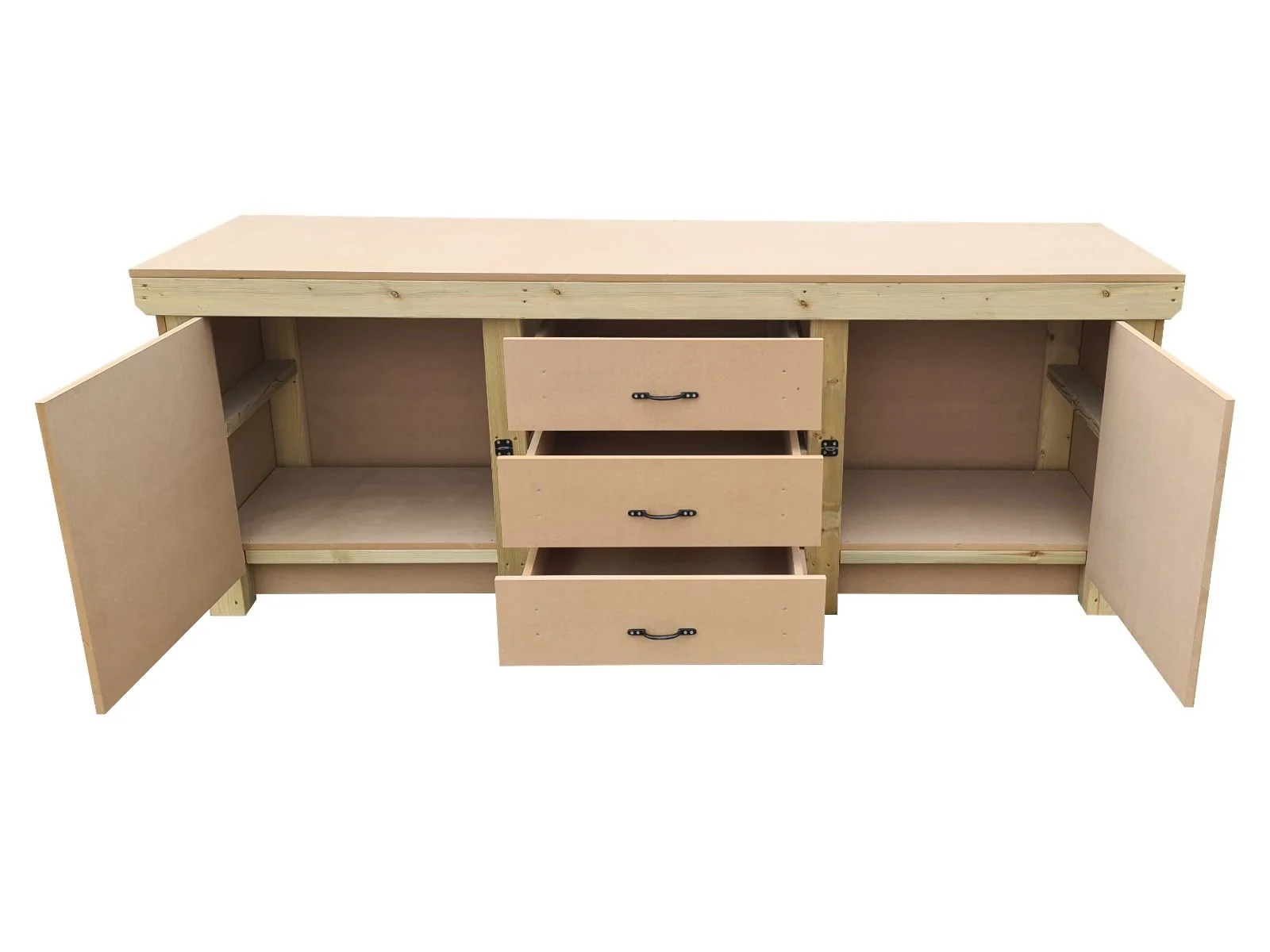 Wooden work bench with drawers and double lockable cupboard (V.8) - Image 4