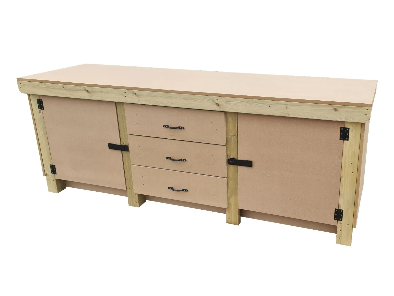Wooden work bench with drawers and double lockable cupboard (V.8) - Image 7