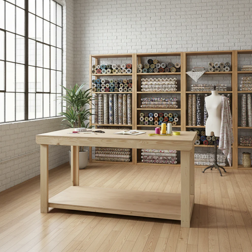 Wooden Workbench Eucalyptus Hardwood Top Depth-3ft - Image 4