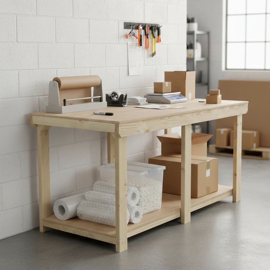 Wooden Workbench Eucalyptus Hardwood Top Depth-3ft - Image 5